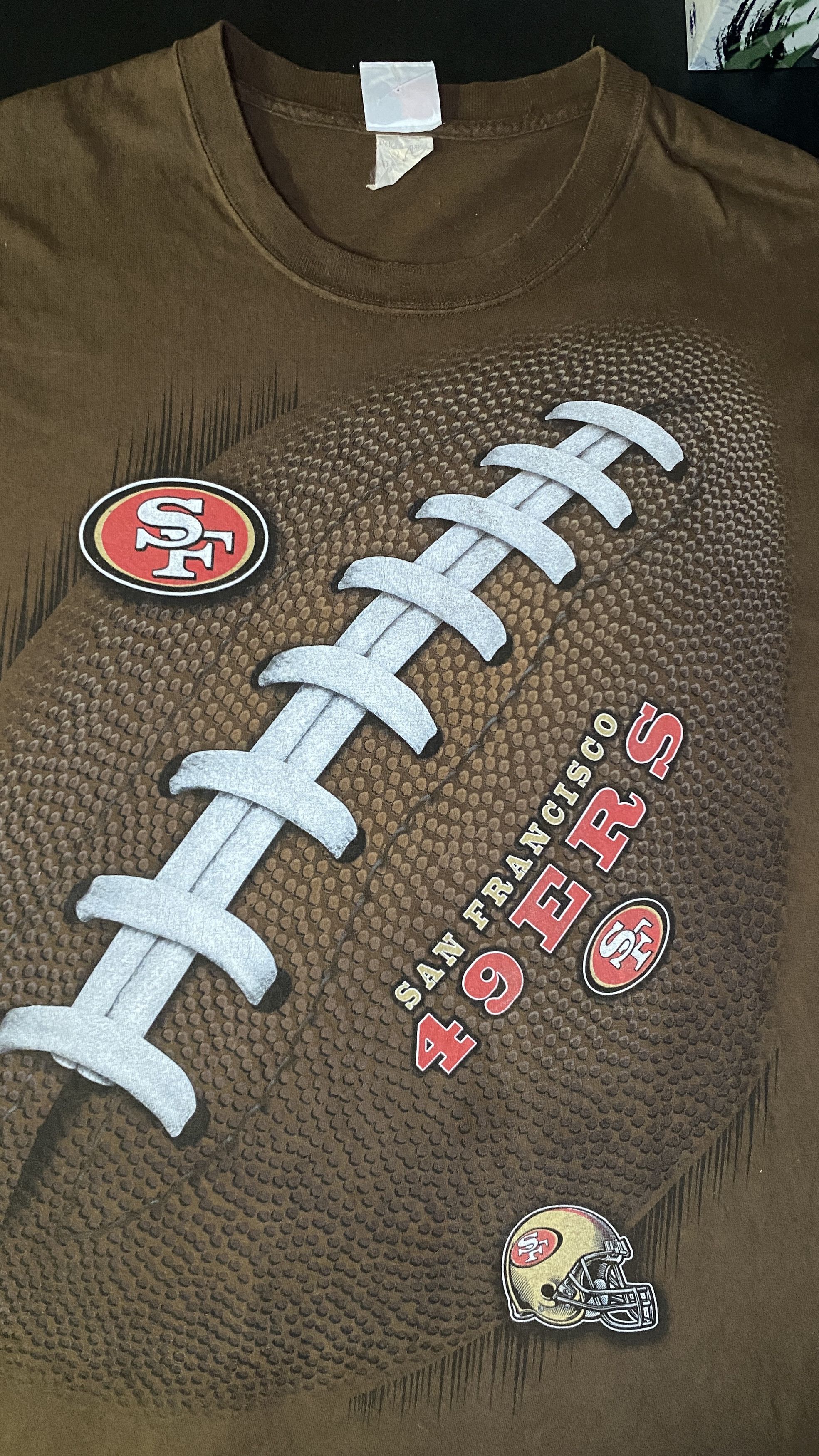 Vintage 90s SF 49ers Majestic Big Football Graphic NFL Vintage Tee Size US XXL / EU 58 / 5 - 2 Thumbnail