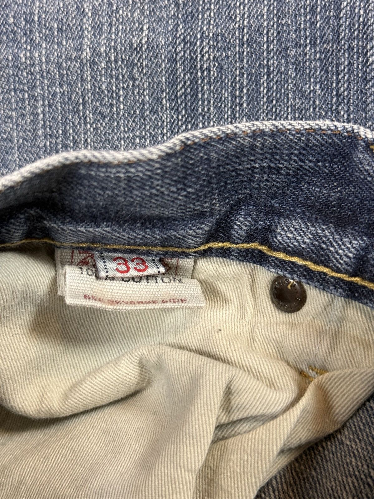 Evisu Evisu jeans daicock gold big logo embroidery selvedge denim Size US 33 - 9 Thumbnail