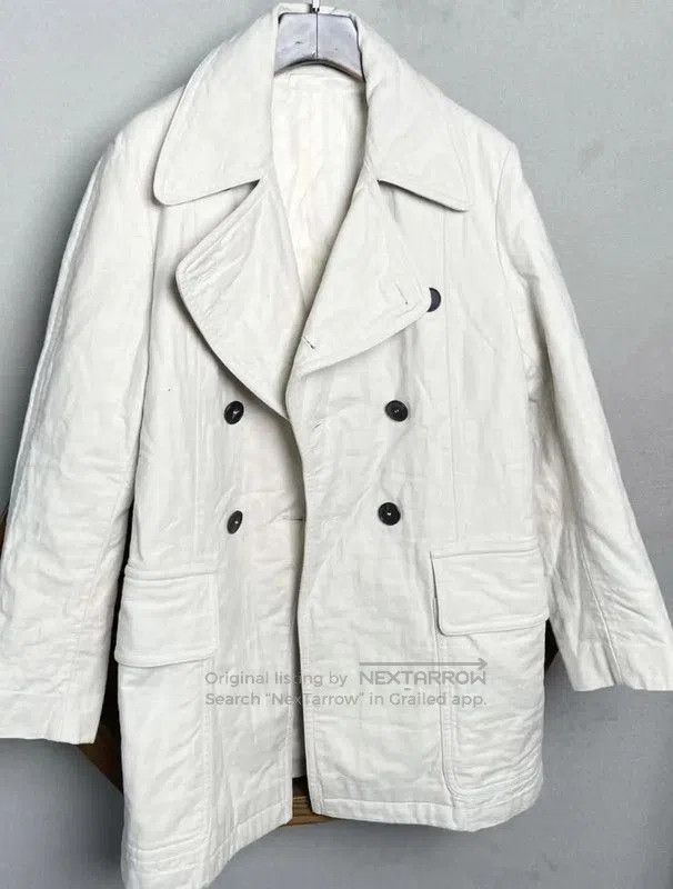 Yves Saint Laurent YSL White Cotton Women's Coat . Size XXS / US 00 / IT 34 - 4 Thumbnail