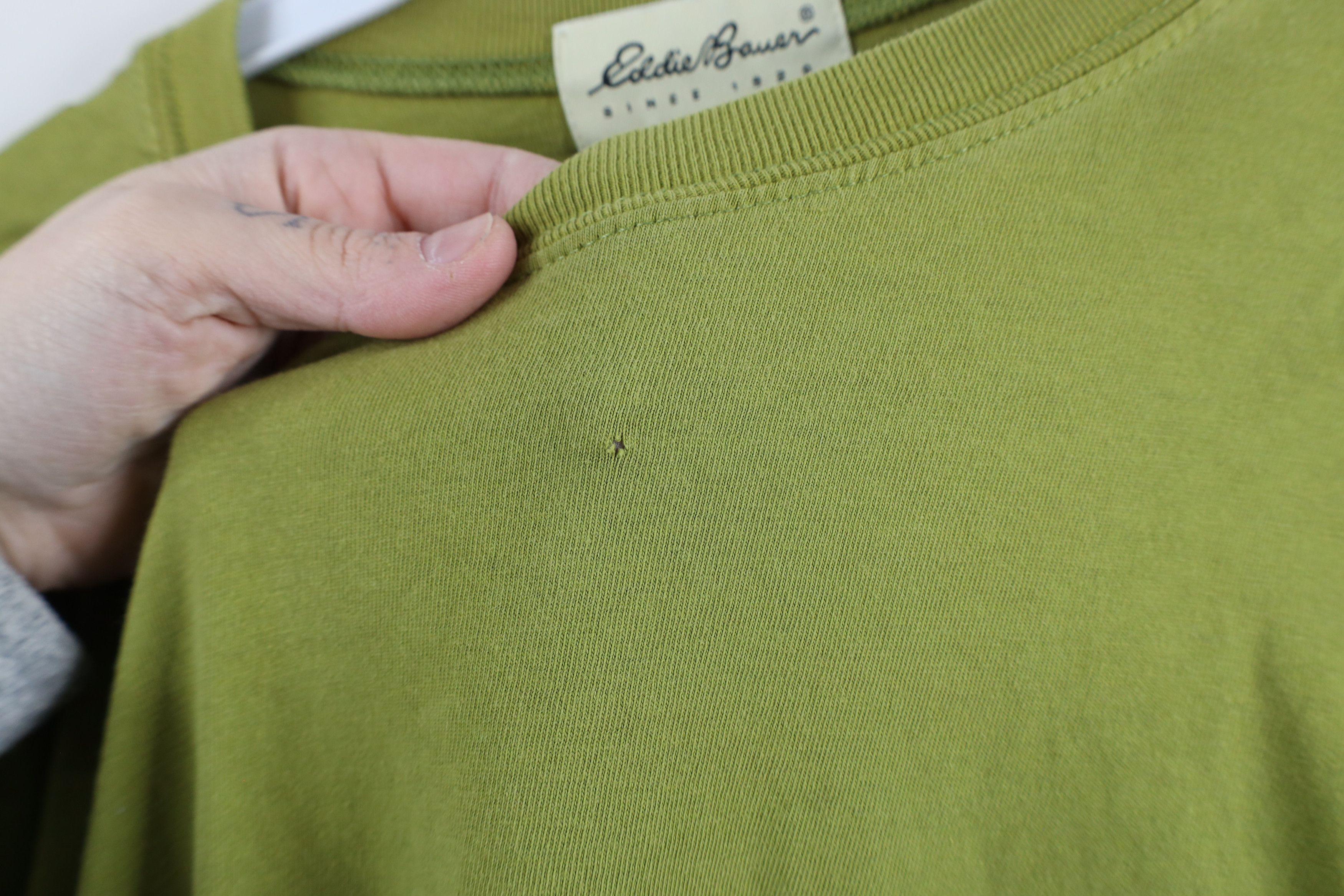 Eddie Bauer × Vintage Vintage 90s Eddie Bauer Long Sleeve T-Shirt Green Cotton Size US L / EU 52-54 / 3 - 4 Thumbnail