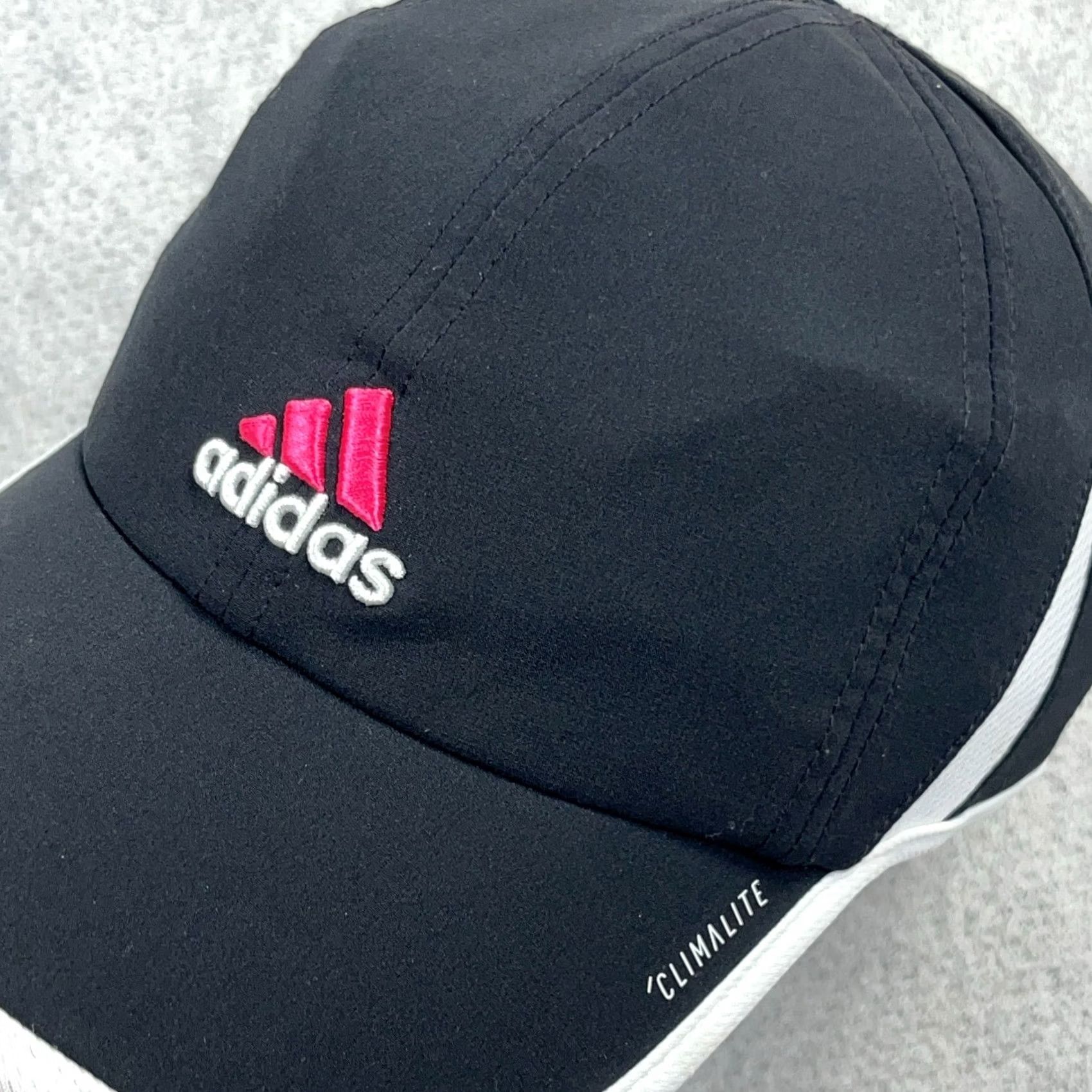 Adidas Adidas Hat Cap Womens Adjustable Performance Running Clima Lite Pink Logo Black Straps Size ONE SIZE - 4 Thumbnail