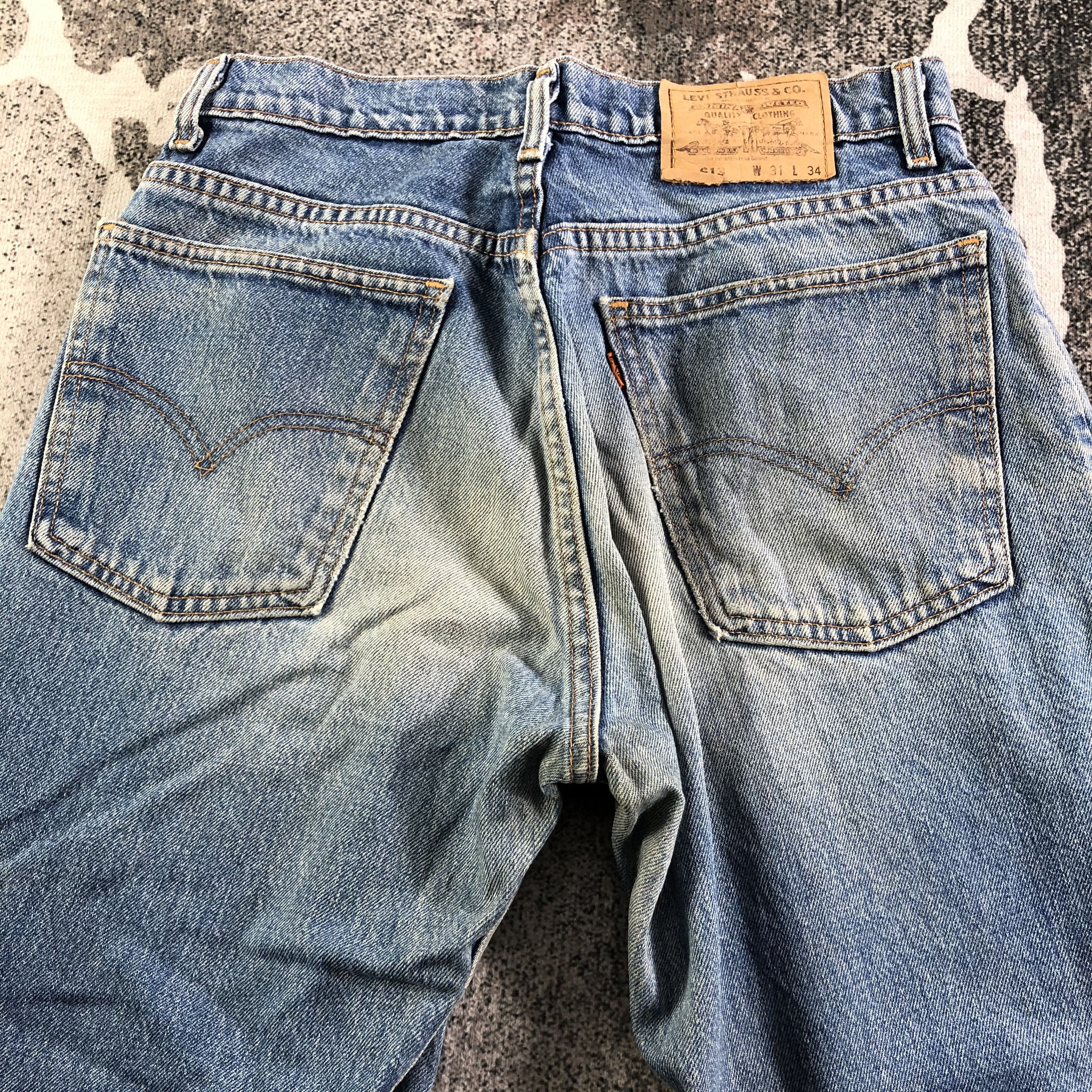 Levi's Vintage Levis 613 Jeans Faded Blue Denim KJ2985 Size US 29 - 4 Thumbnail
