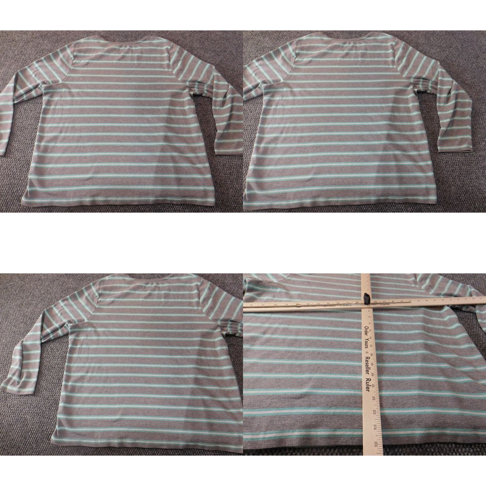 Croft & Barrow Croft & Barrow Womens Blouse 2X Plus Gray Striped Collared Pullover Casual Tee Shirt Down Fabric Basic Stretch Womens Size XXL / US 16-18 / IT 52-54 - 8 Thumbnail