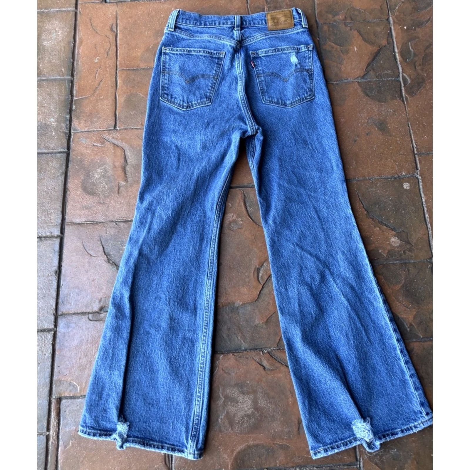 Levi's Levi's Premium 70s High Flare Jeans Women's 27x30 Blue Denim Jeans Flared Regular 5-Pocket Stretch Cotton Spandex Classic Modern Denim Size 27" / US 4 / IT 40 - 3 Thumbnail