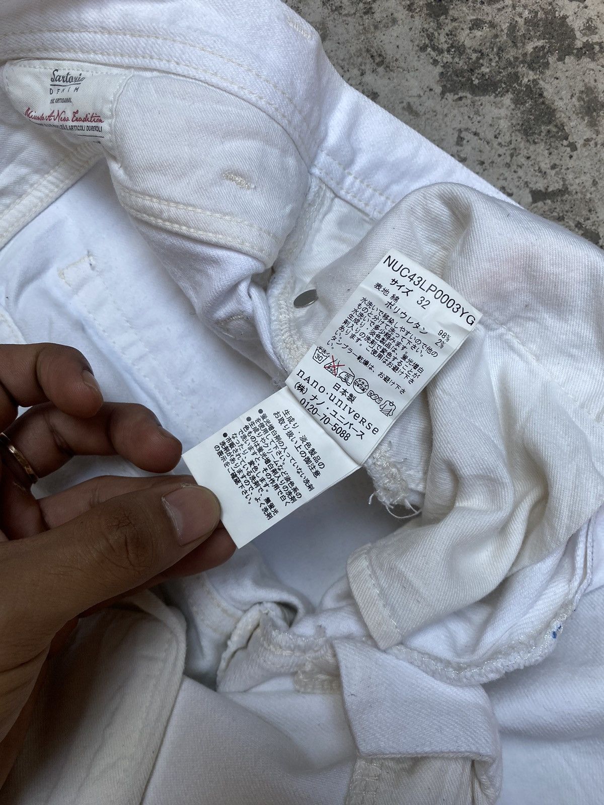 NANO universe Nano Universe Sartoria Denim Slim Cut White Selvedge Size US 33 - 6 Thumbnail