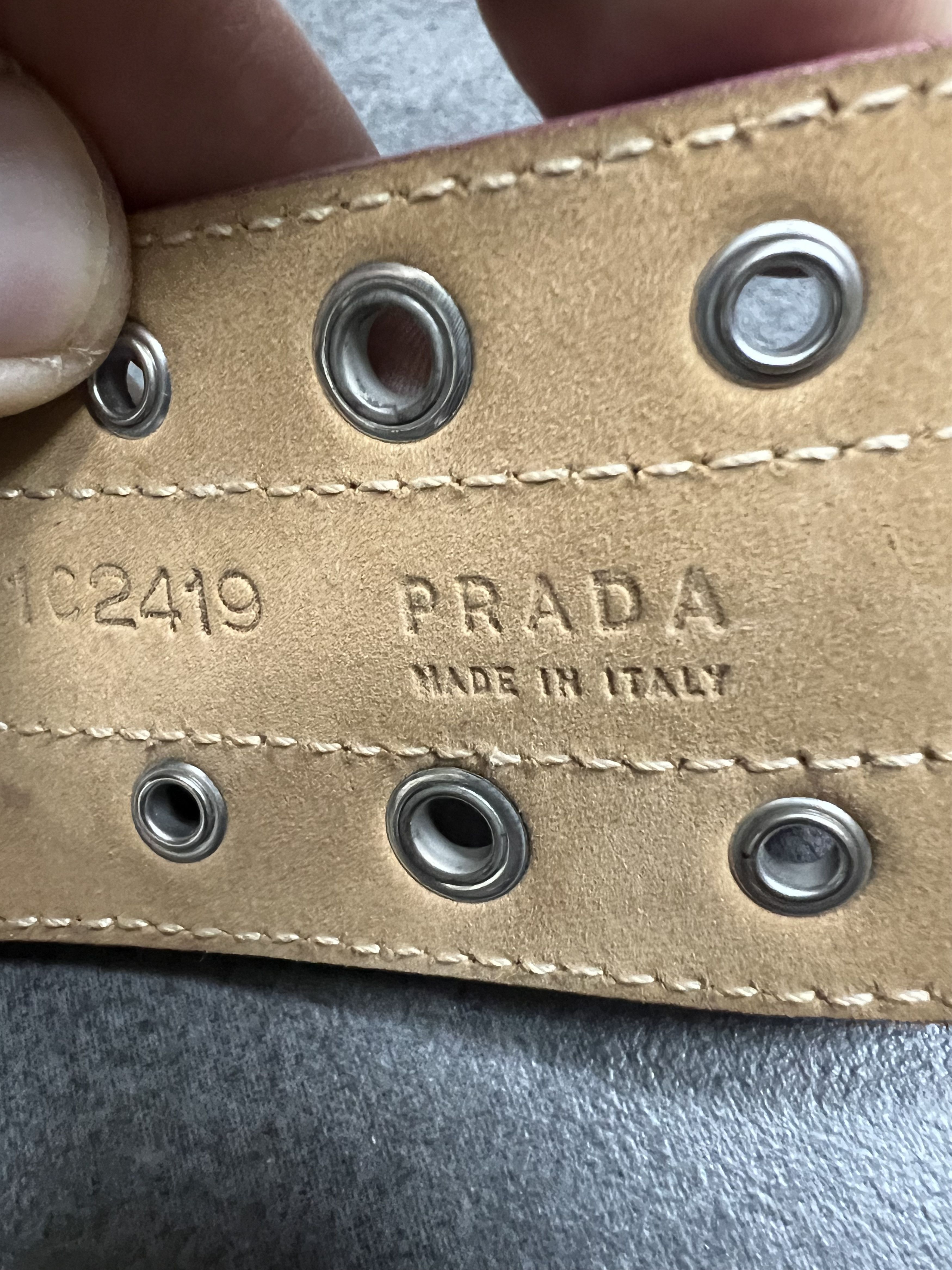 Prada Prada pink suede y2k Leather Belt Size ONE SIZE - 5 Thumbnail