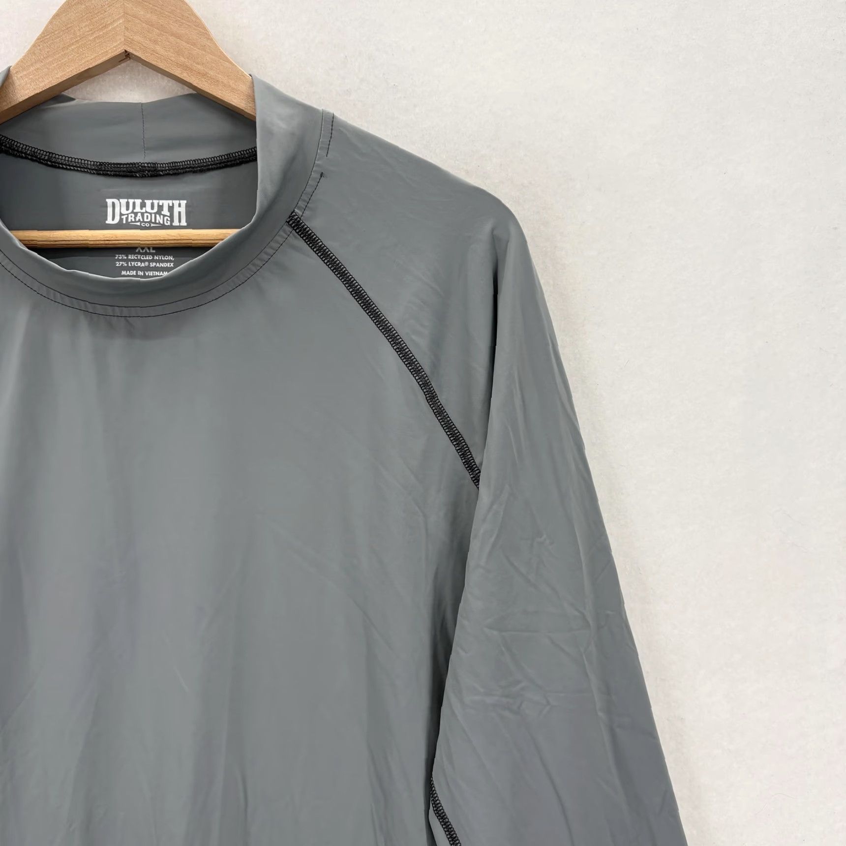 Duluth Trading Company Duluth Suit Up Long Sleeve Mock Neck Swim Tee Mens 2XL Gray Stretch Outdoors UPF Shirt Mens 2XL Gray Stretch Size US XXL / EU 58 / 5 - 2 Thumbnail