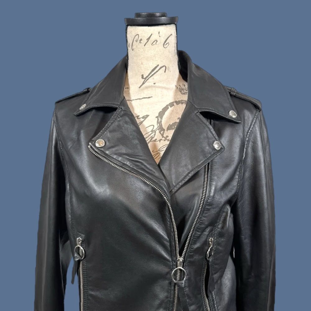 Sam Edelman Womens Black Moto Jacket Medium Faux Leather Asymmetrical Rockabilly Buckle Size M / US 6-8 / IT 42-44 - 1 Thumbnail