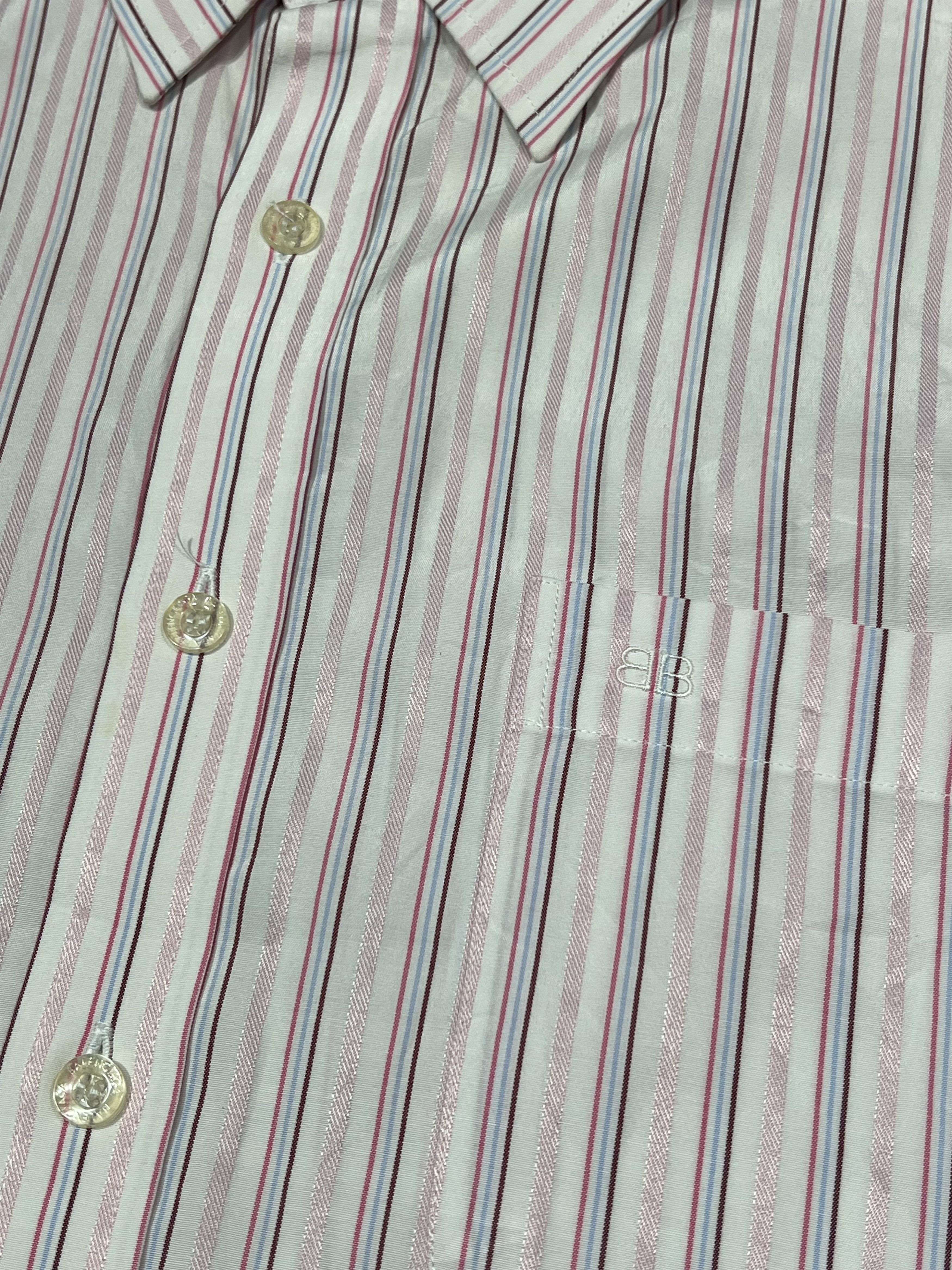 Balenciaga 90s Balenciaga Striped Pocket Button Shirt Size US M / EU 48-50 / 2 - 3 Thumbnail