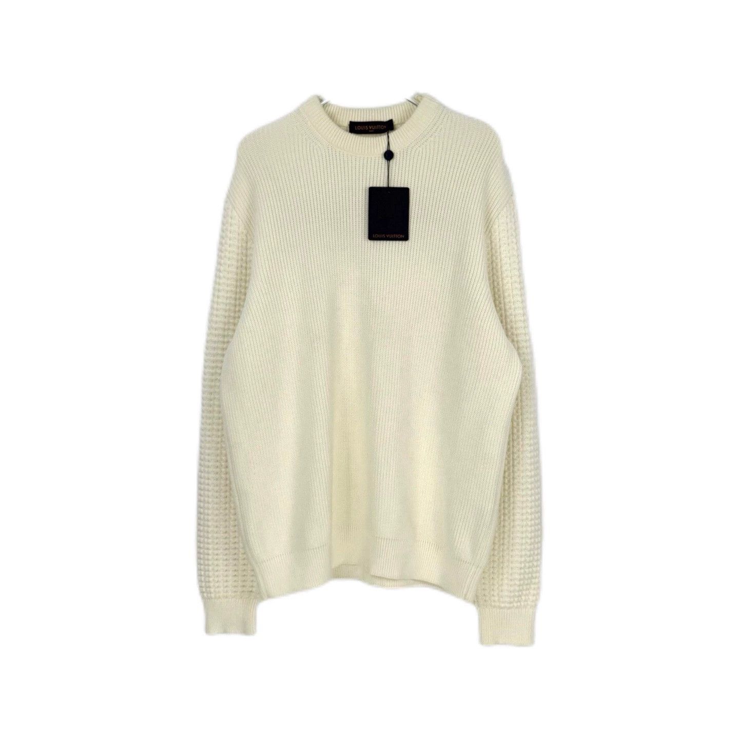 Louis Vuitton Louis Vuitton White Embroidered Logo Sweater XL - dmc Size US XL / EU 56 / 4 - 1 Thumbnail