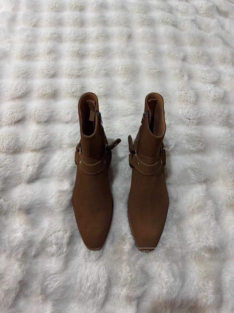 Saint Laurent Paris Saint Laurent Paris Suede Chelsea Boots with Buckle Size US 7 / EU 40 - 5 Thumbnail