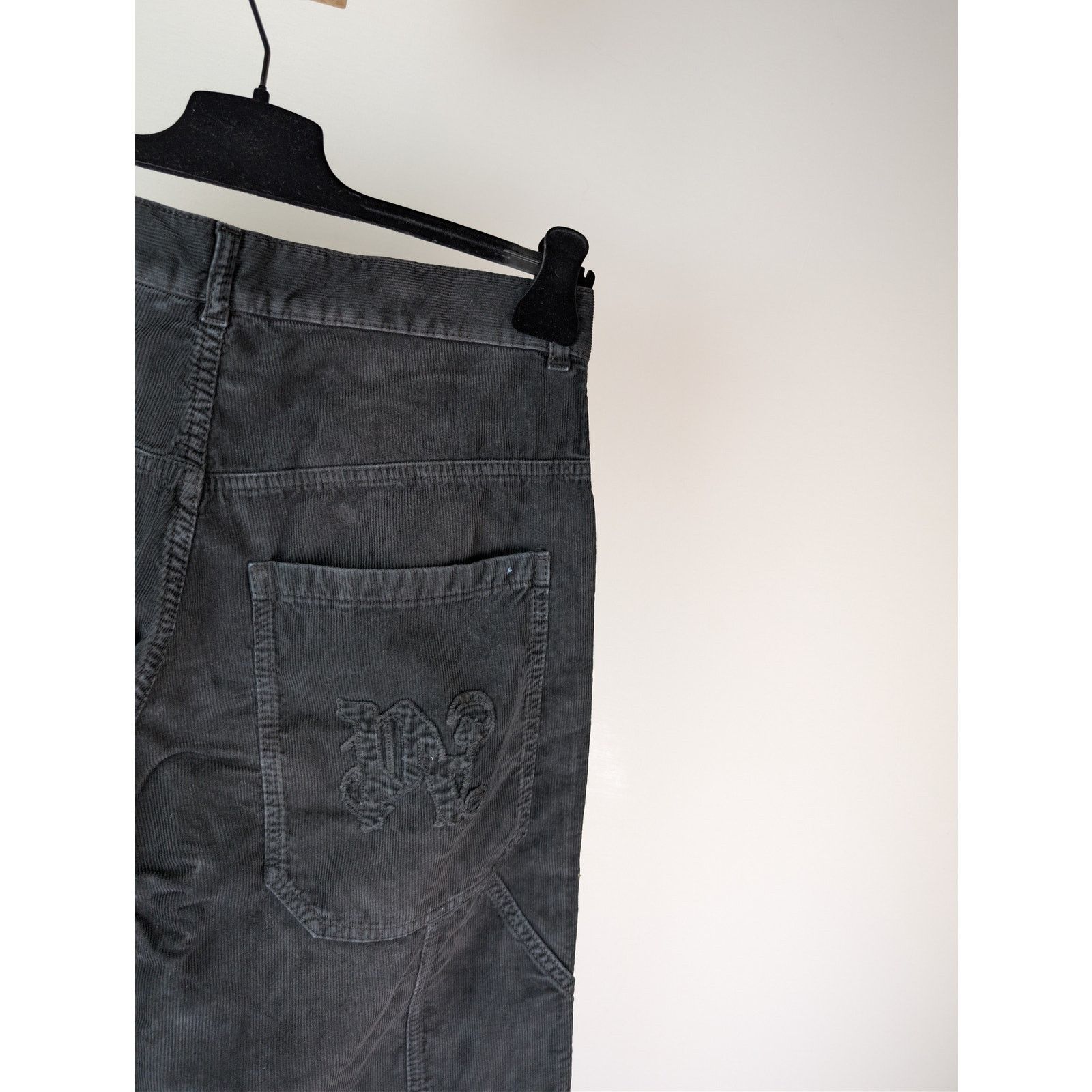 Palm Angels o1rshd1 Monogram Corduroy Denim Pants in Vintage Black Size US 32 / EU 48 - 15 Thumbnail