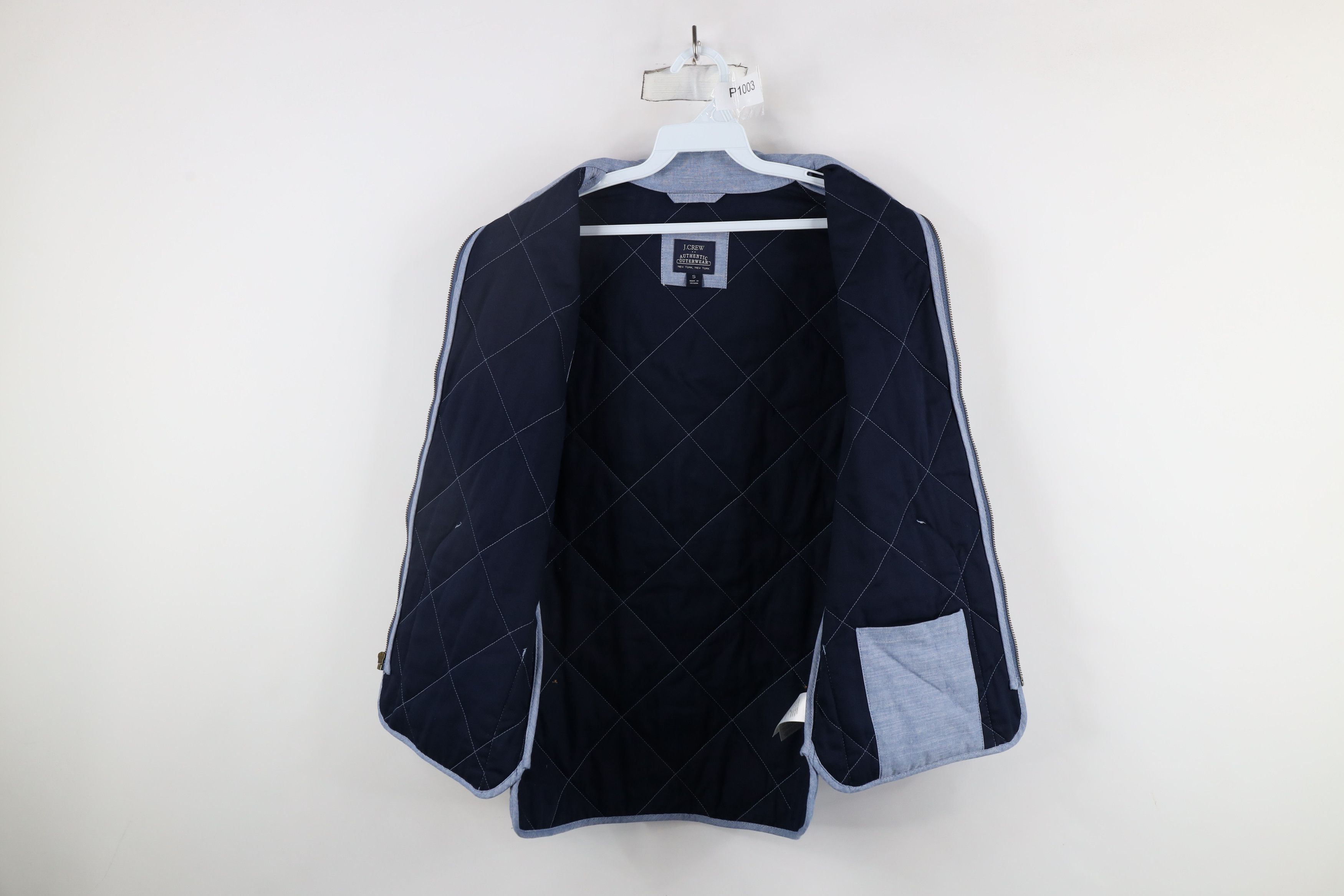 J.Crew × Vintage J Crew Chambray Quilted Full Zip Puffer Vest Jacket Blue Size US S / EU 44-46 / 1 - 8 Thumbnail