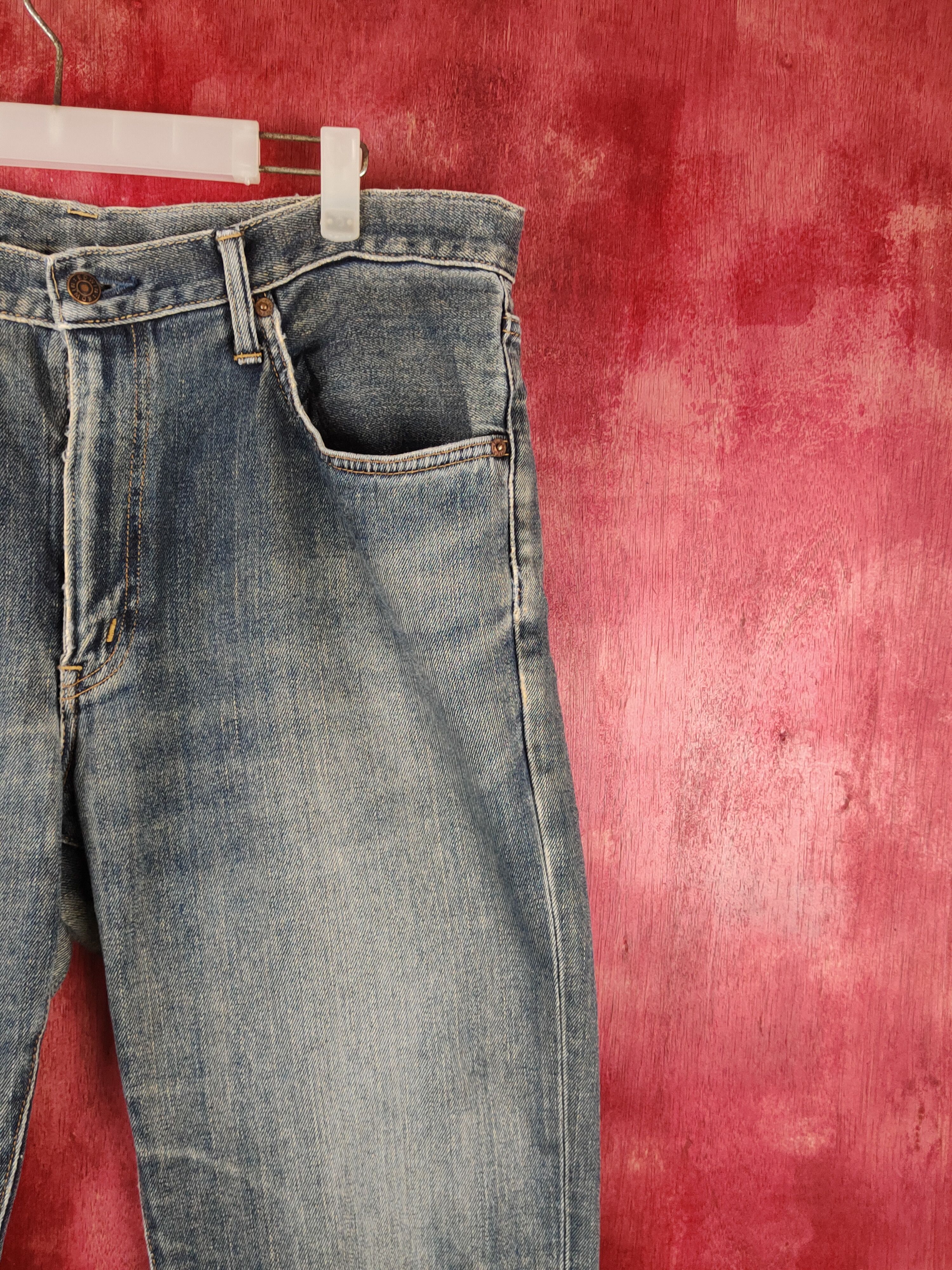 Edwin Edwin Dark Blue Faded distressed jeans Denim #S1608 Size US 35 - 5 Thumbnail