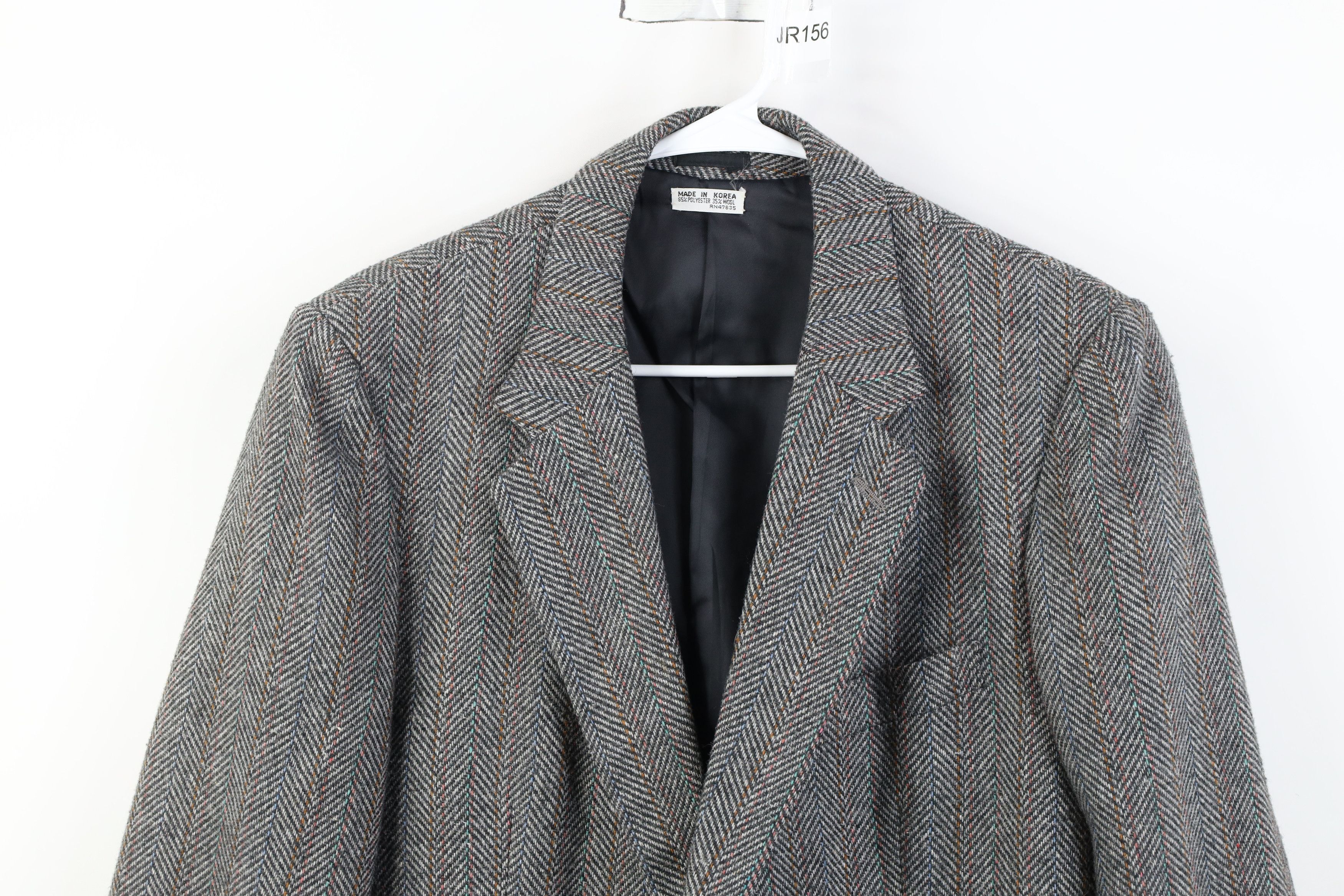 Vintage Vintage 90s Streetwear Herringbone Suit Coat Blazer Jacket Size US XXL / EU 58 / 5 - 2 Thumbnail