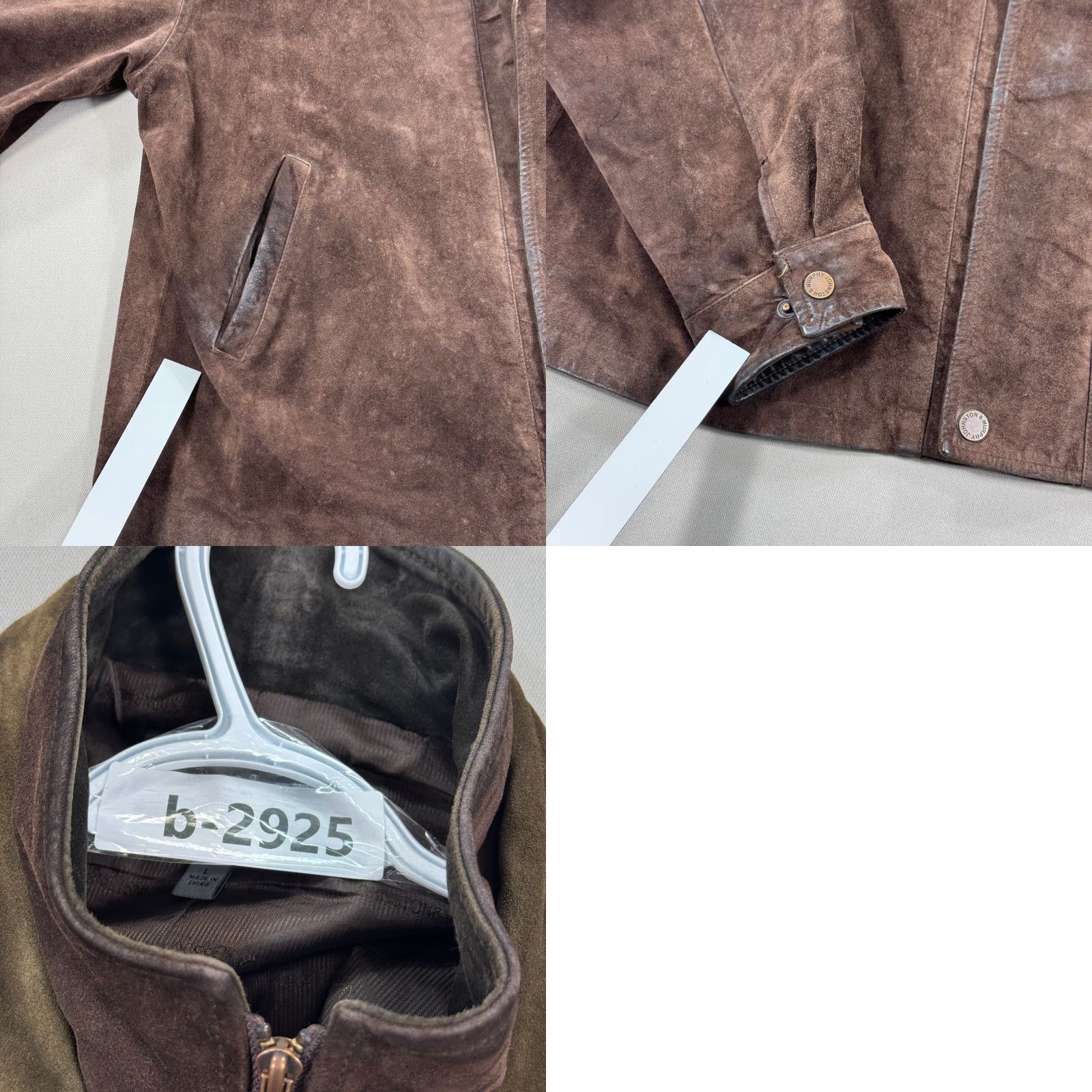 Johnston & Murphy Johnston & Murphy Jacket Men's L Brown Suede Leather Zip Up Lined Insulated Jacket Size US L / EU 52-54 / 3 - 9 Thumbnail