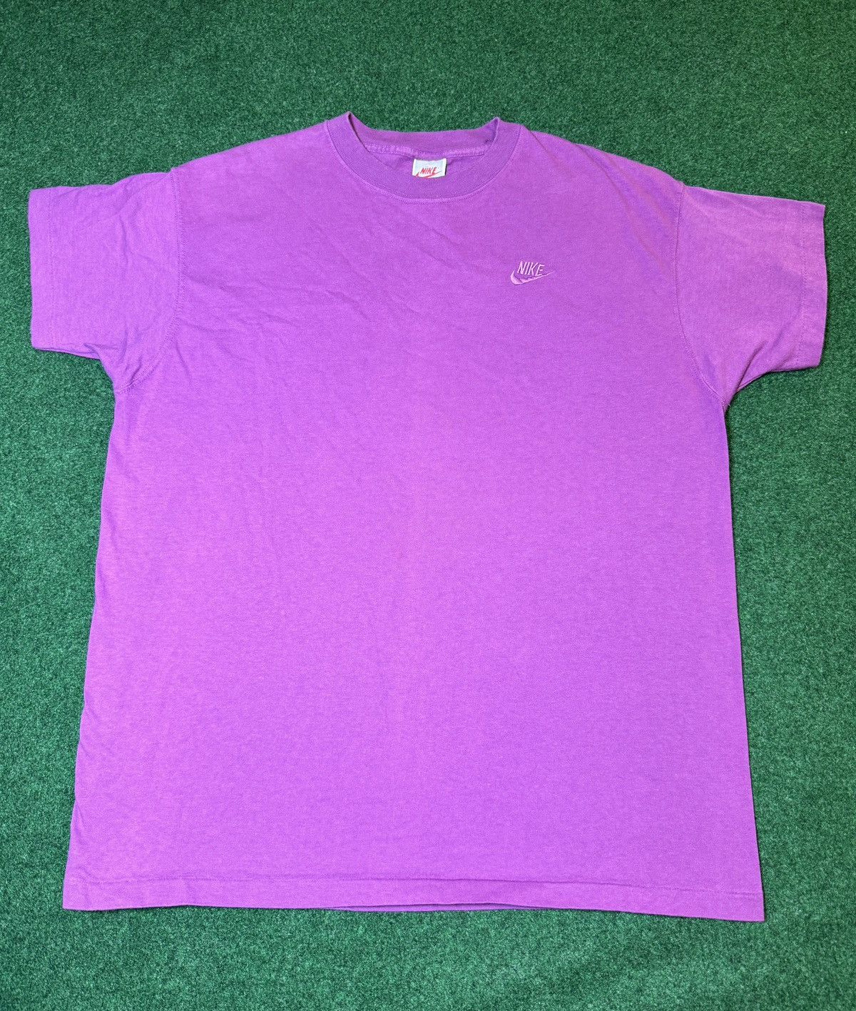 Nike × Vintage Vintage 80s 90s Nike Purple Single Stitch Gray Tag T Shirt Size US XL / EU 56 / 4 - 1 Thumbnail