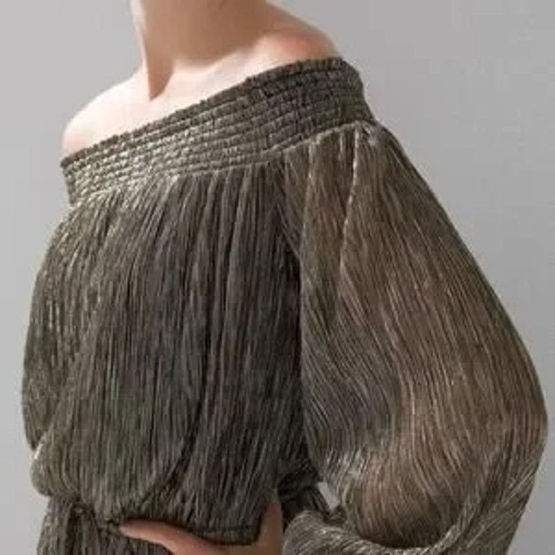 White House Black Market White House Black Market WHBM Puff Sleeve Off the Shoulder Size M / US 6-8 / IT 42-44 - 2 Thumbnail