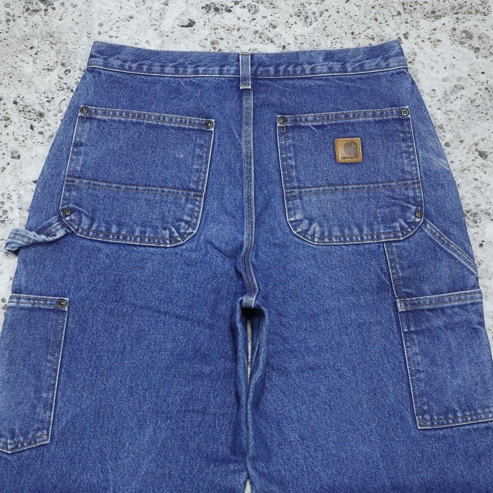 Carhartt Vintage Carhartt Faded Blue Denim Double Knee Carpenter Pant Size US 31 - 14 Thumbnail