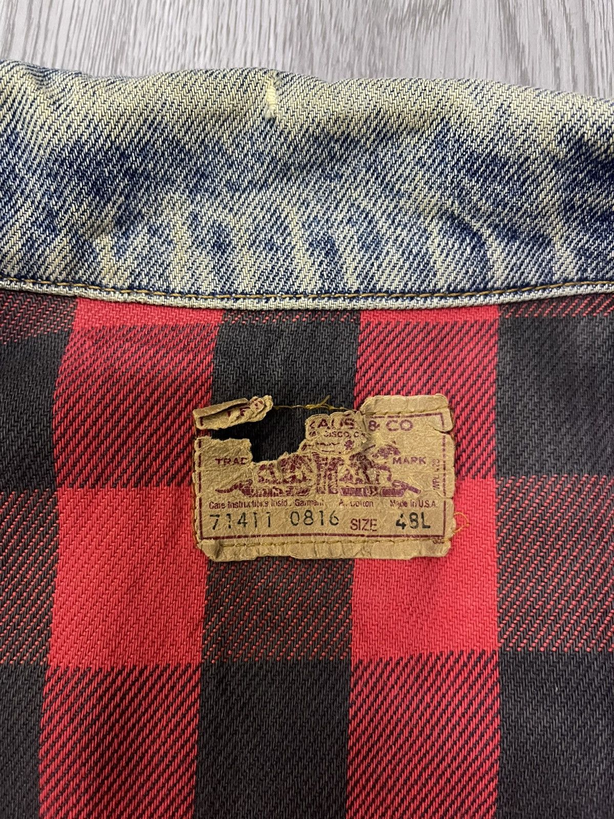 Levi's Vintage Clothing 80s LEVIS 71411 0816 TRUCKER BLANKET DENIM Size US L / EU 52-54 / 3 - 5 Thumbnail