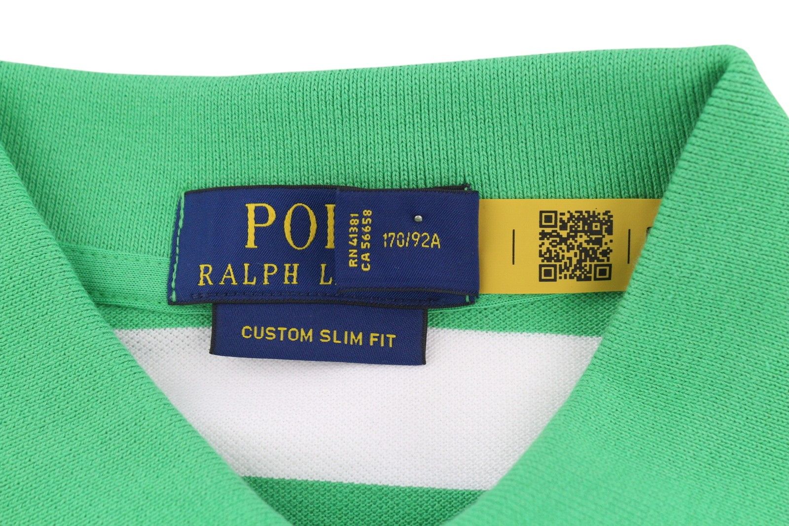 Polo Ralph Lauren CUSTOM SLIM FIT S Green Striped Polo Neck T-Shirt 84563 Size US S / EU 44-46 / 1 - 6 Thumbnail