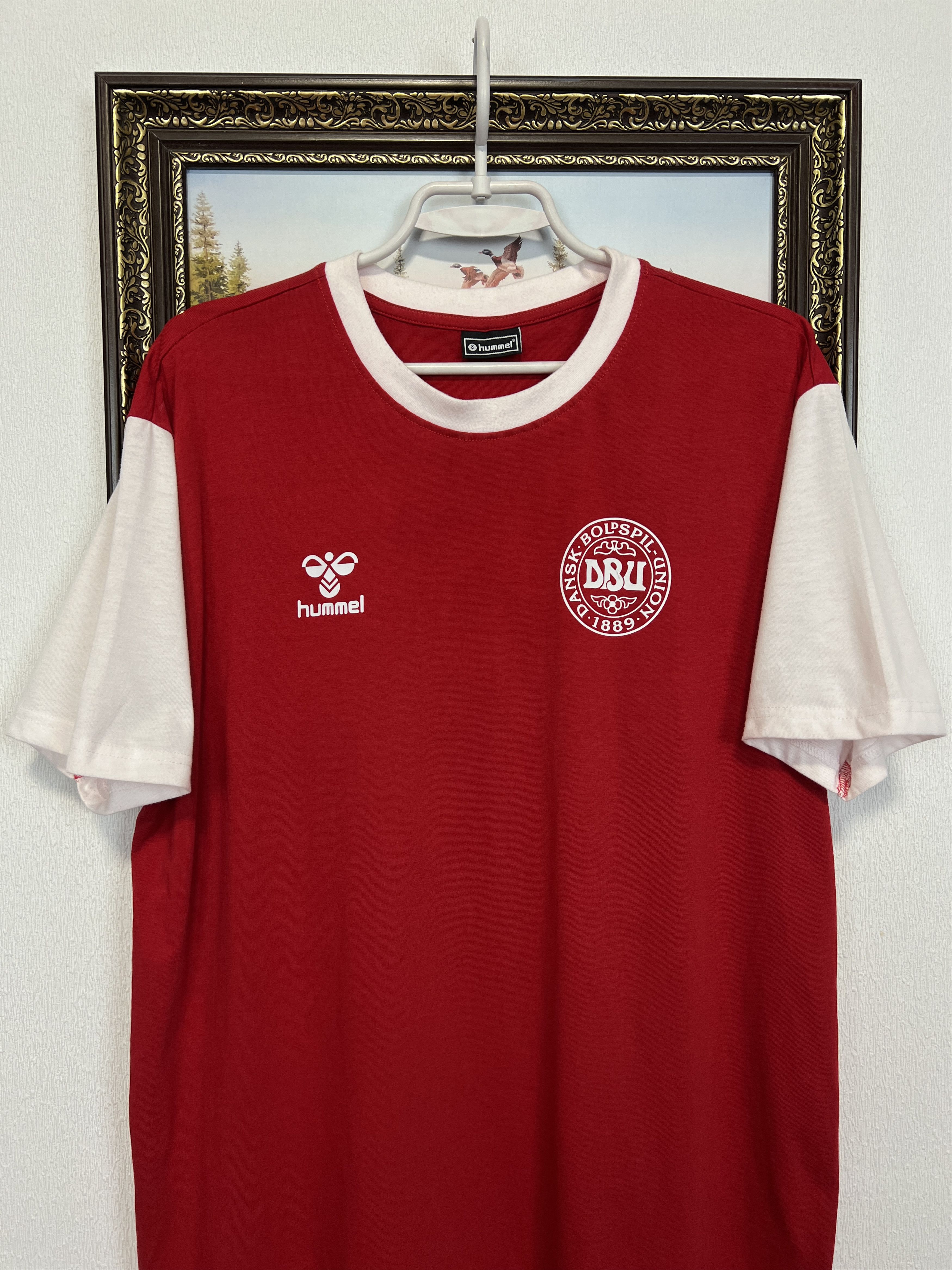 Hummel Denmark Football TRain Shirt Soccer National Jersey Trikot Size US L / EU 52-54 / 3 - 2 Thumbnail