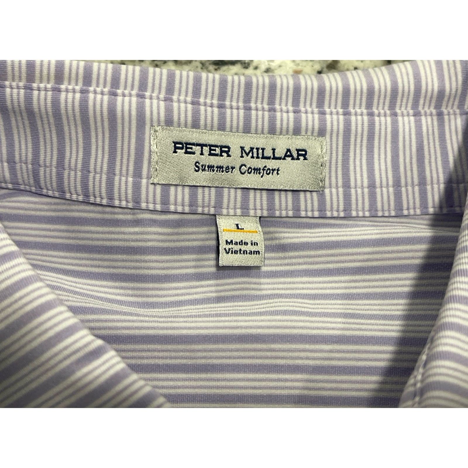 Peter Millar Peter Millar Shirt Purple/White Striped Summer Comfort Polo L Mens Size US L / EU 52-54 / 3 - 4 Thumbnail