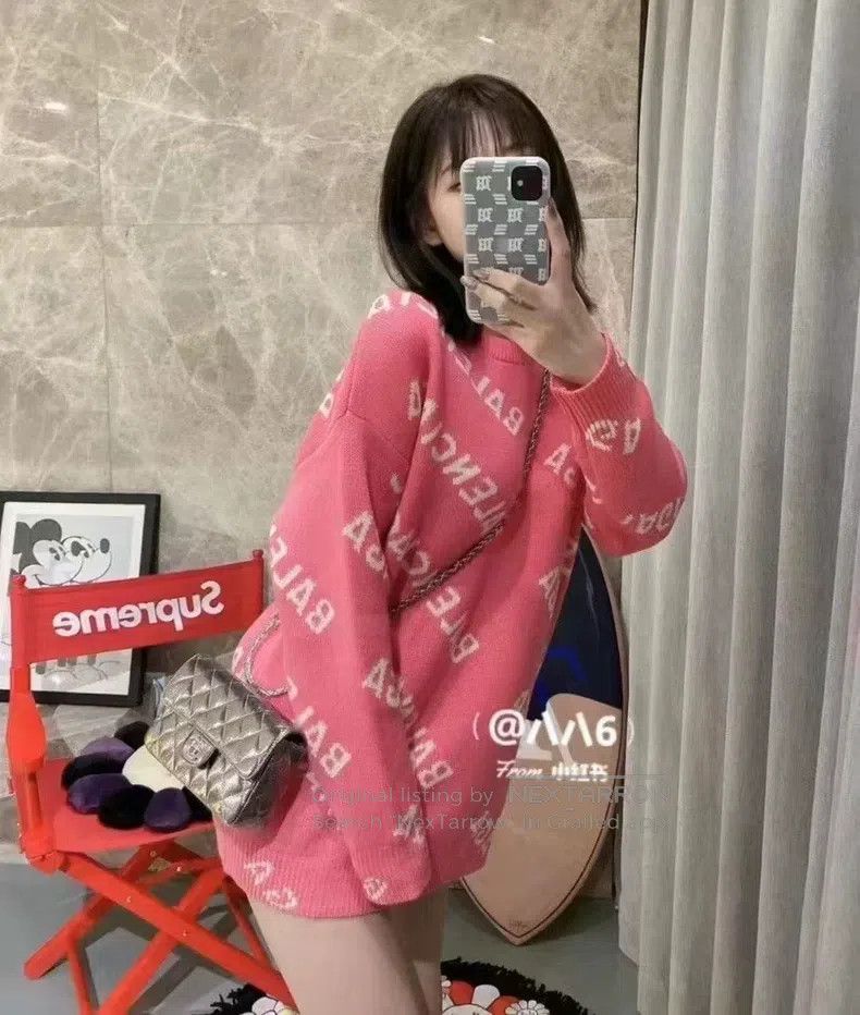 Balenciaga Balenciaga Pink barrage sweater Size US M / EU 48-50 / 2 - 5 Thumbnail