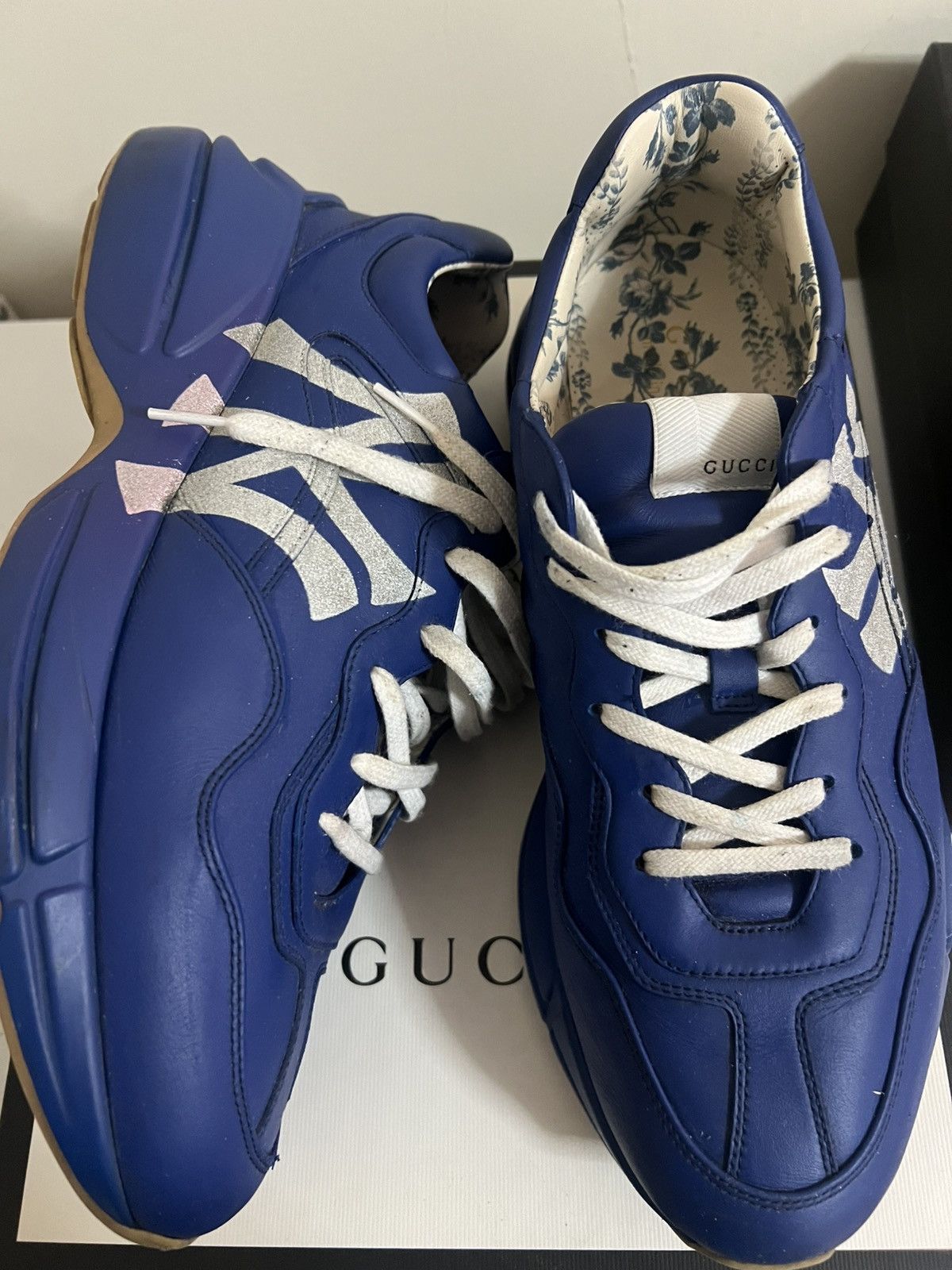 Gucci Gucci Rhyton NY Yankees Blue Size US 11.5 / EU 44-45 - 2 Thumbnail