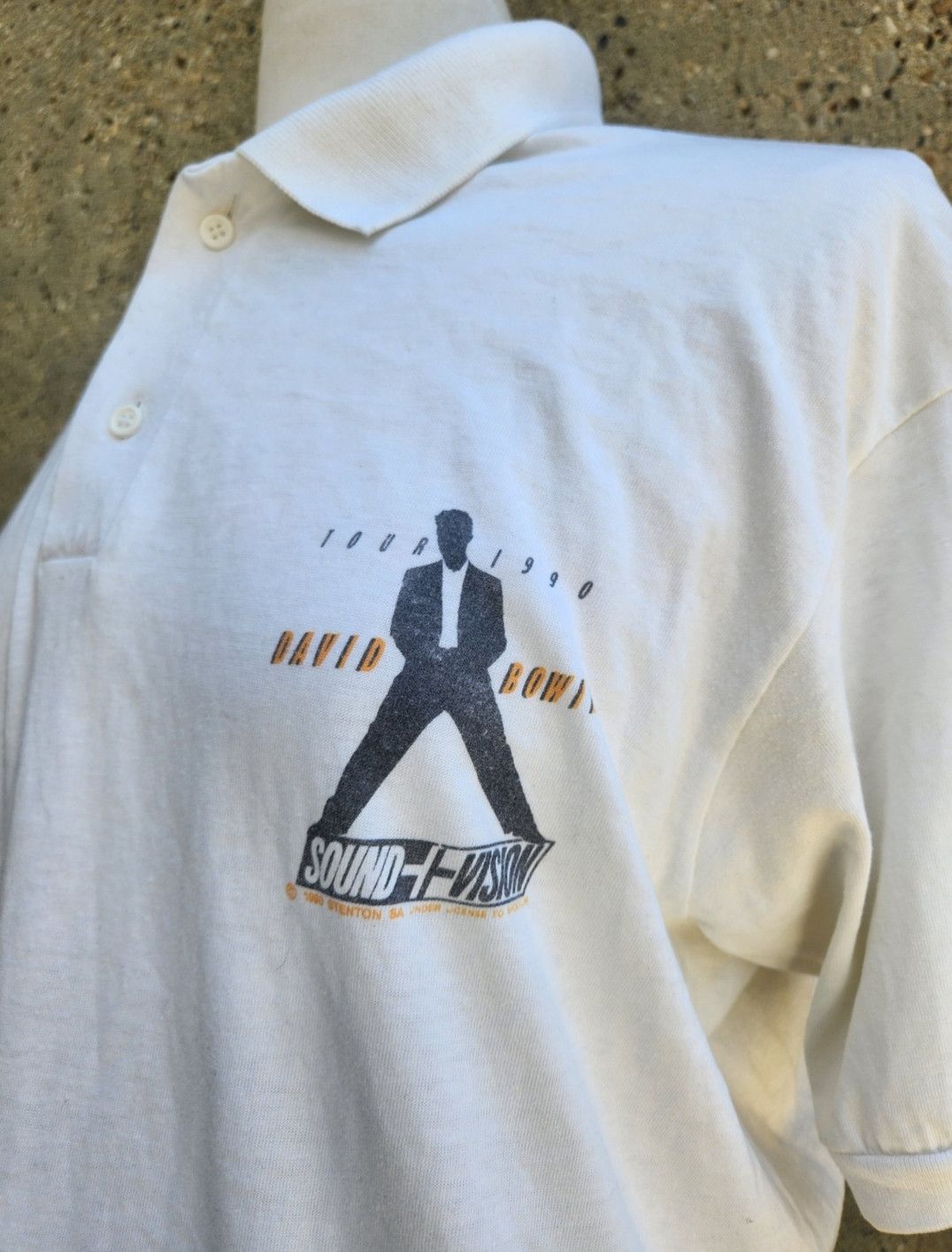 Vintage DAVID BOWIE 1990 Tour Polo Shirt Size US L / EU 52-54 / 3 - 2 Thumbnail