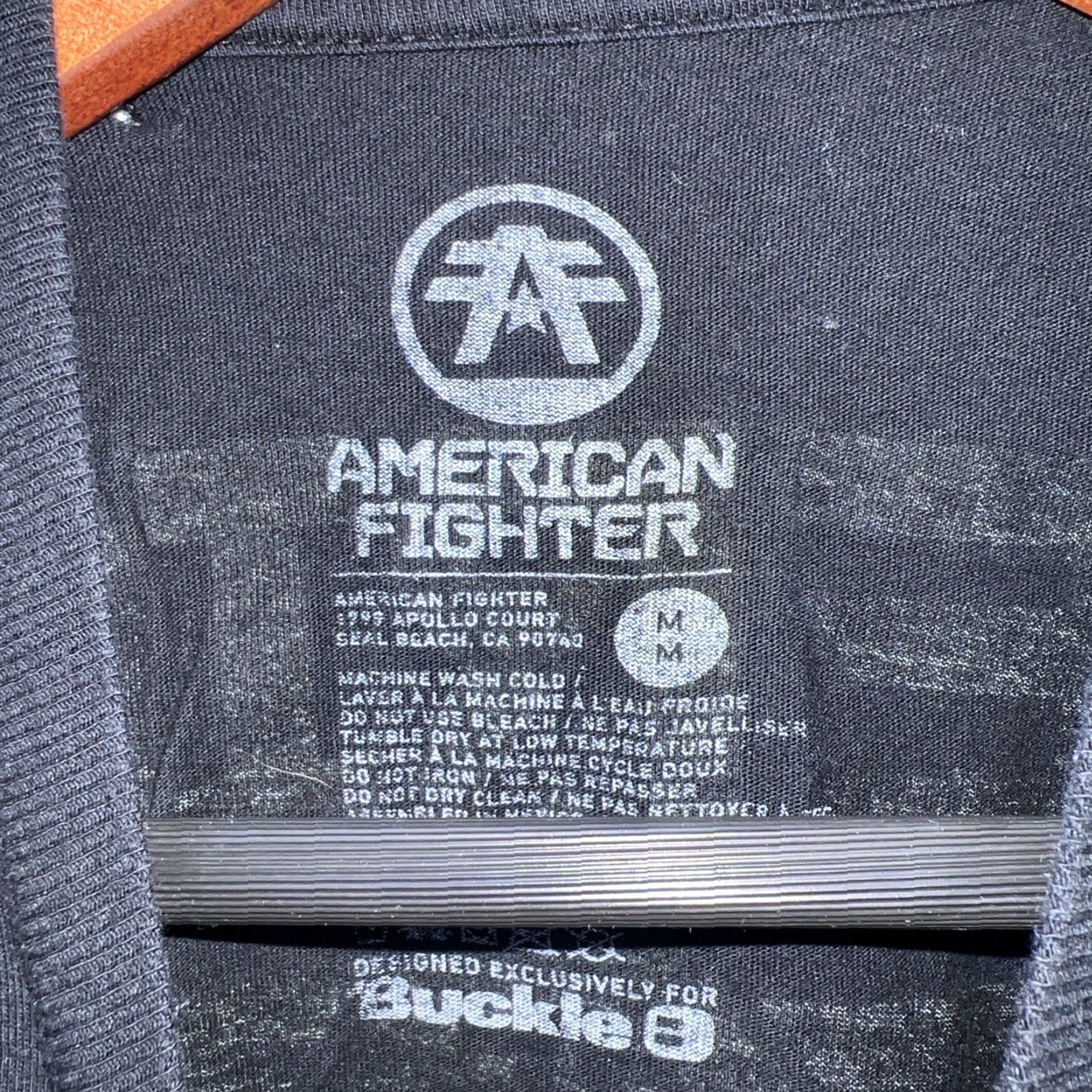 Vintage AMERICAN FIGHTER Black Graphic T-Shirt Mens M Size US M / EU 48-50 / 2 - 3 Thumbnail