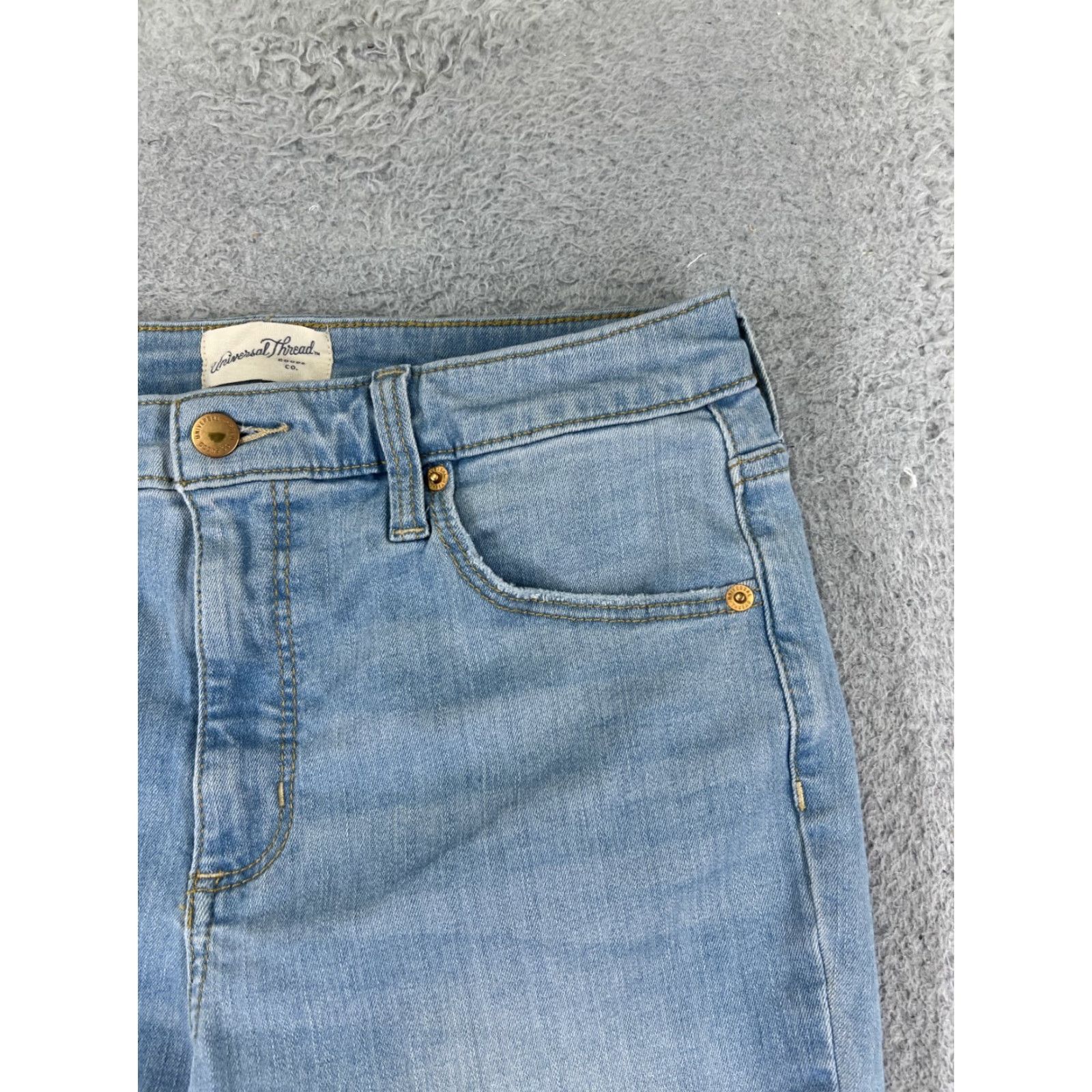 Vintage Universal Thread Shorts Womens 10 Blue Denim Cutoff Light Wash High 28x10 Size 32" / US 10 / IT 46 - 5 Thumbnail