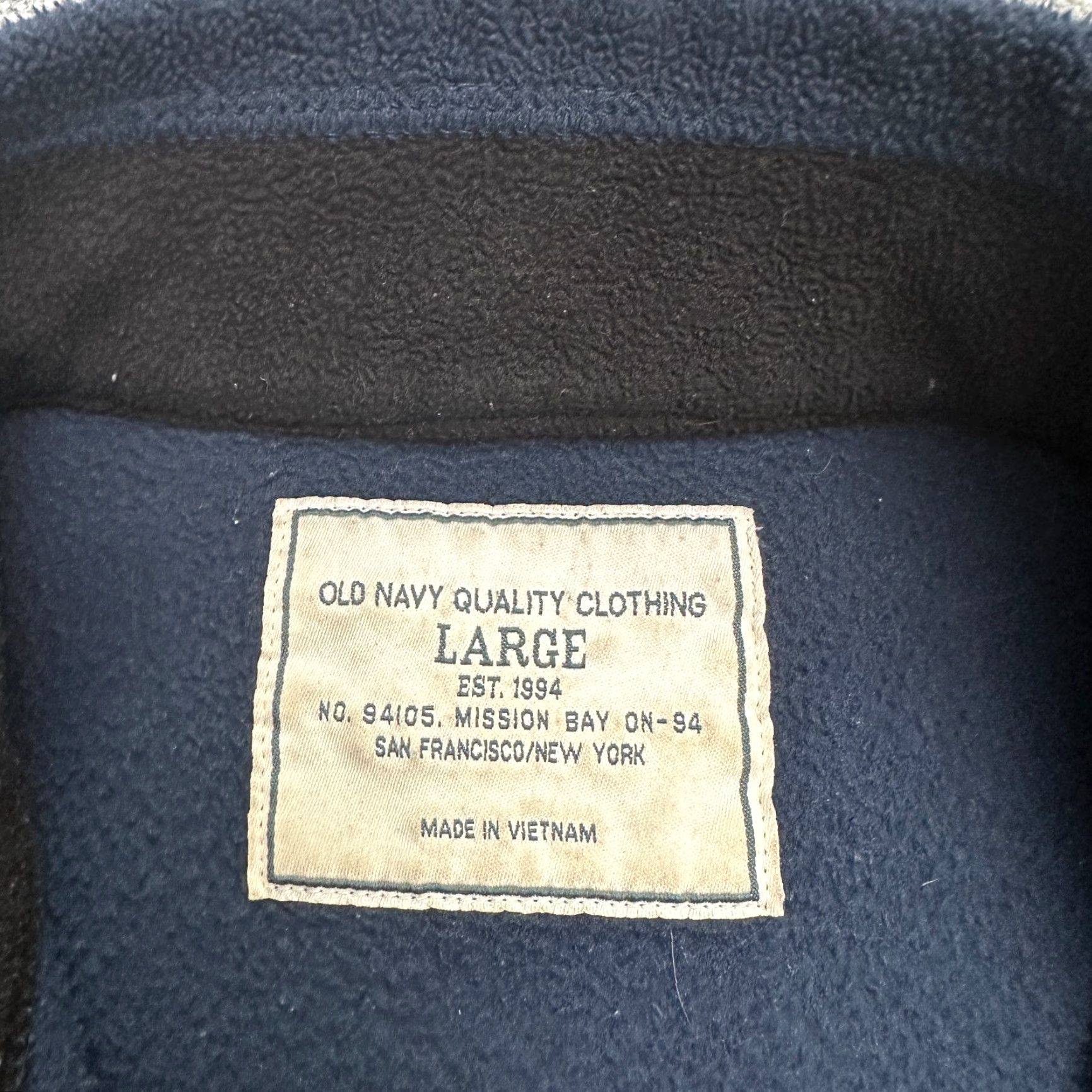 Old Navy Old Navy Fleece Jacket Large 1/2 Zip Mock Neck Navy Blue Hiking Outdoor Mens Size L / US 10 / IT 46 - 6 Thumbnail