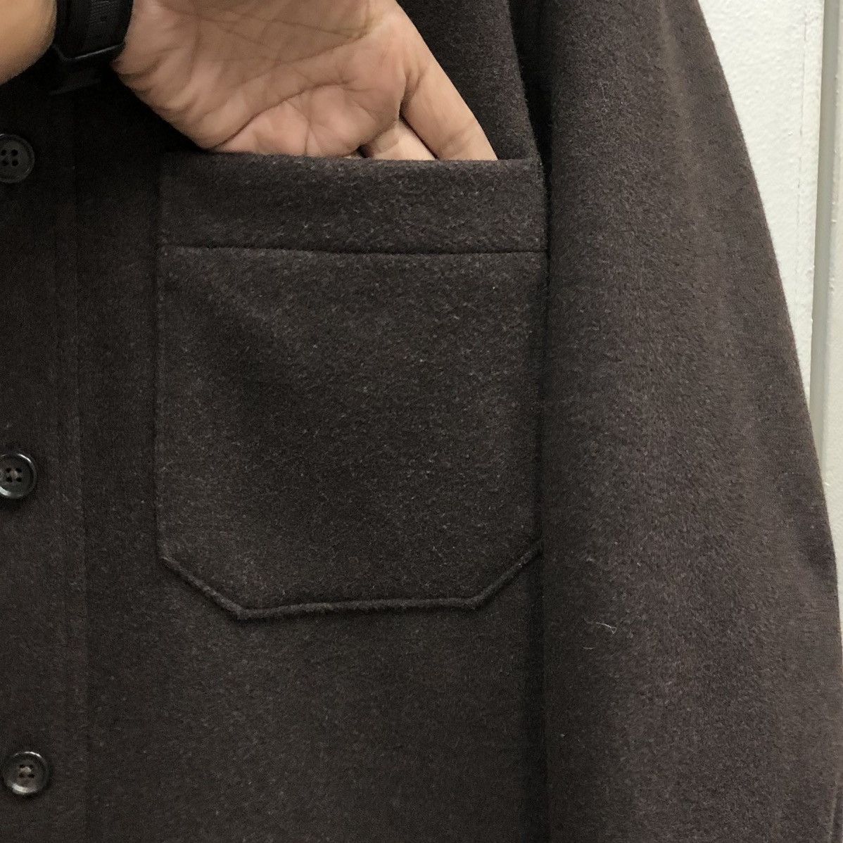 Uniqlo UNIQLO Dark Brown XL Shirt Blouson Wool Like Jacket Size US XL / EU 56 / 4 - 7 Thumbnail