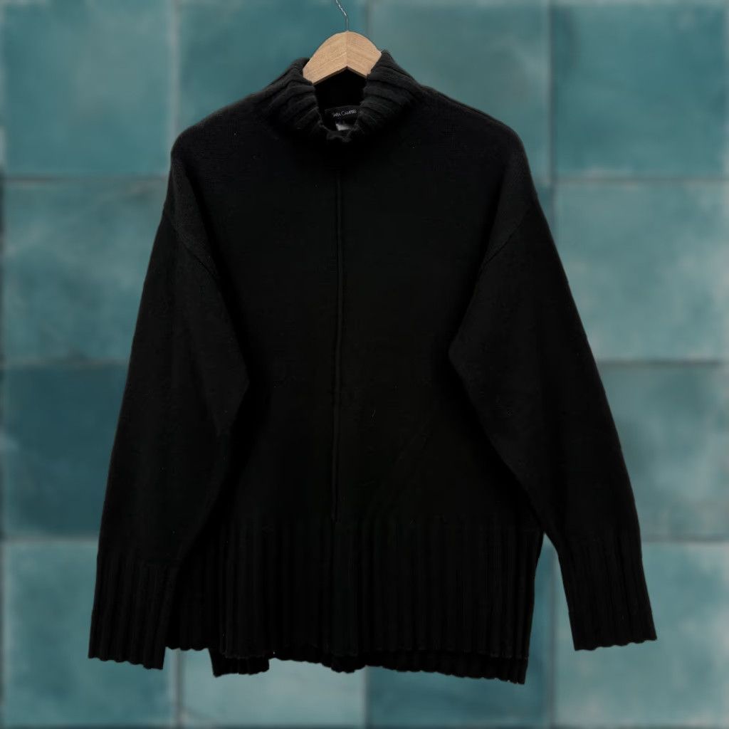 Vintage VINTAGE Sara Campbell Sweater Womens Large Black 100% Cashmere Mock Neck Knit Pullover Size L / US 10 / IT 46 - 1 Thumbnail