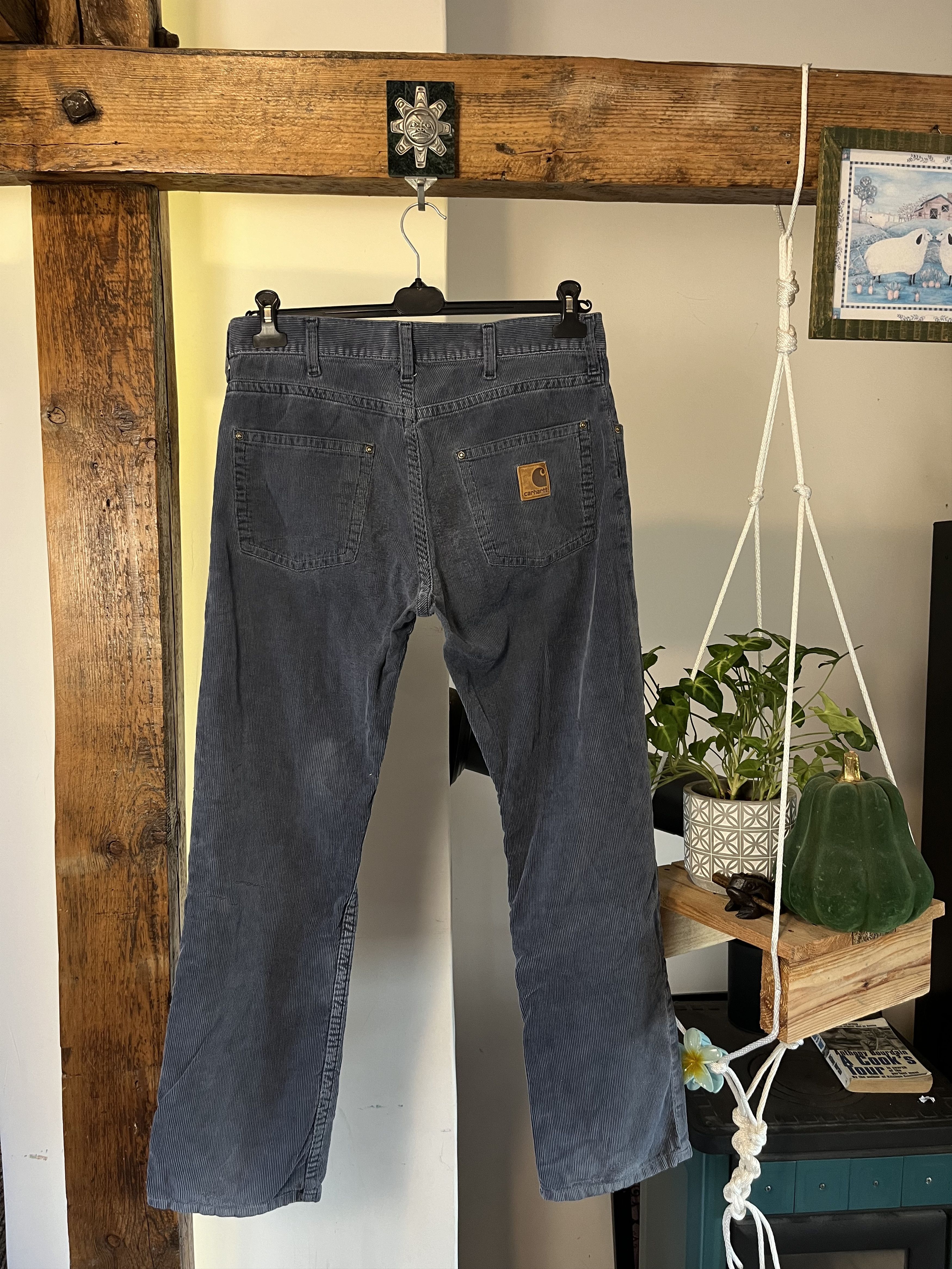Carhartt × Carhartt Wip × Vintage 90s Carhartt Corduroy Velvet Simple Pants 33x32 Size US 33 - 1 Thumbnail