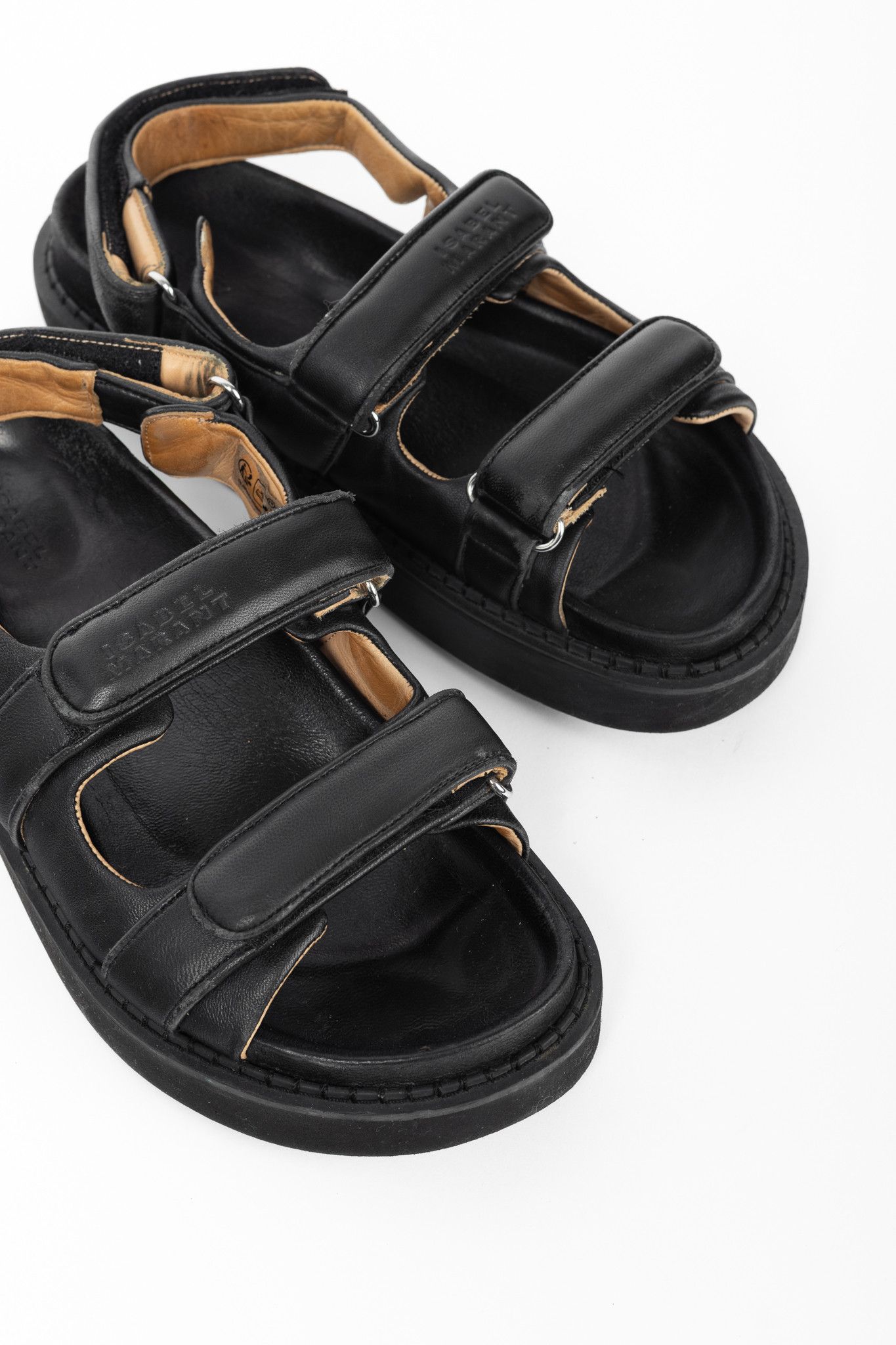 Isabel Marant Isabel Marant Madee Black Leather Padded Dad Sandals Size US 8.5 / IT 38.5 - 6 Thumbnail