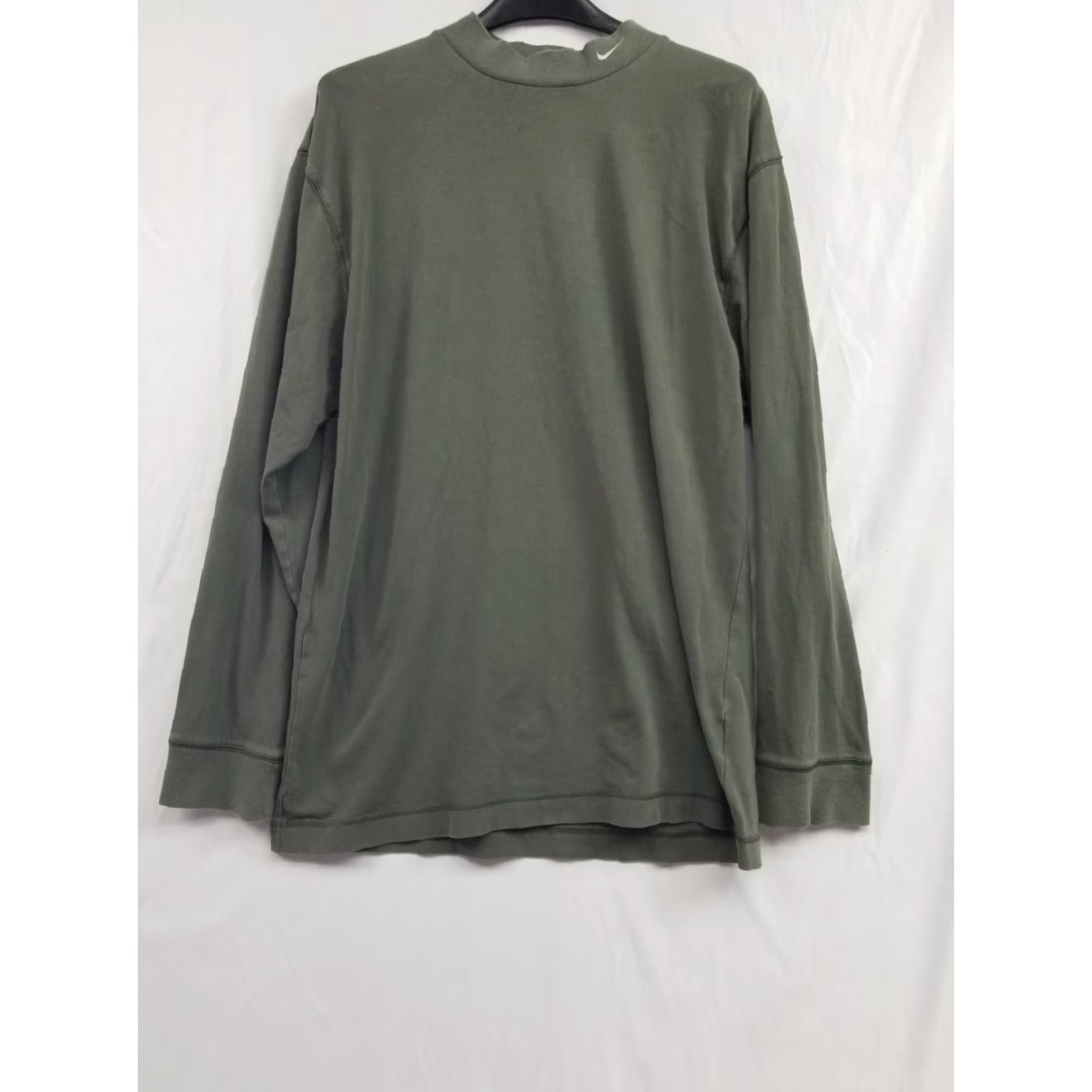 Nike Nike T-Shirt Men’s Long Sleeve Mock Neck Cotton Green XL Regular Solid 80s 90s Sports Classic Fans Shirt Size US XL / EU 56 / 4 - 2 Thumbnail