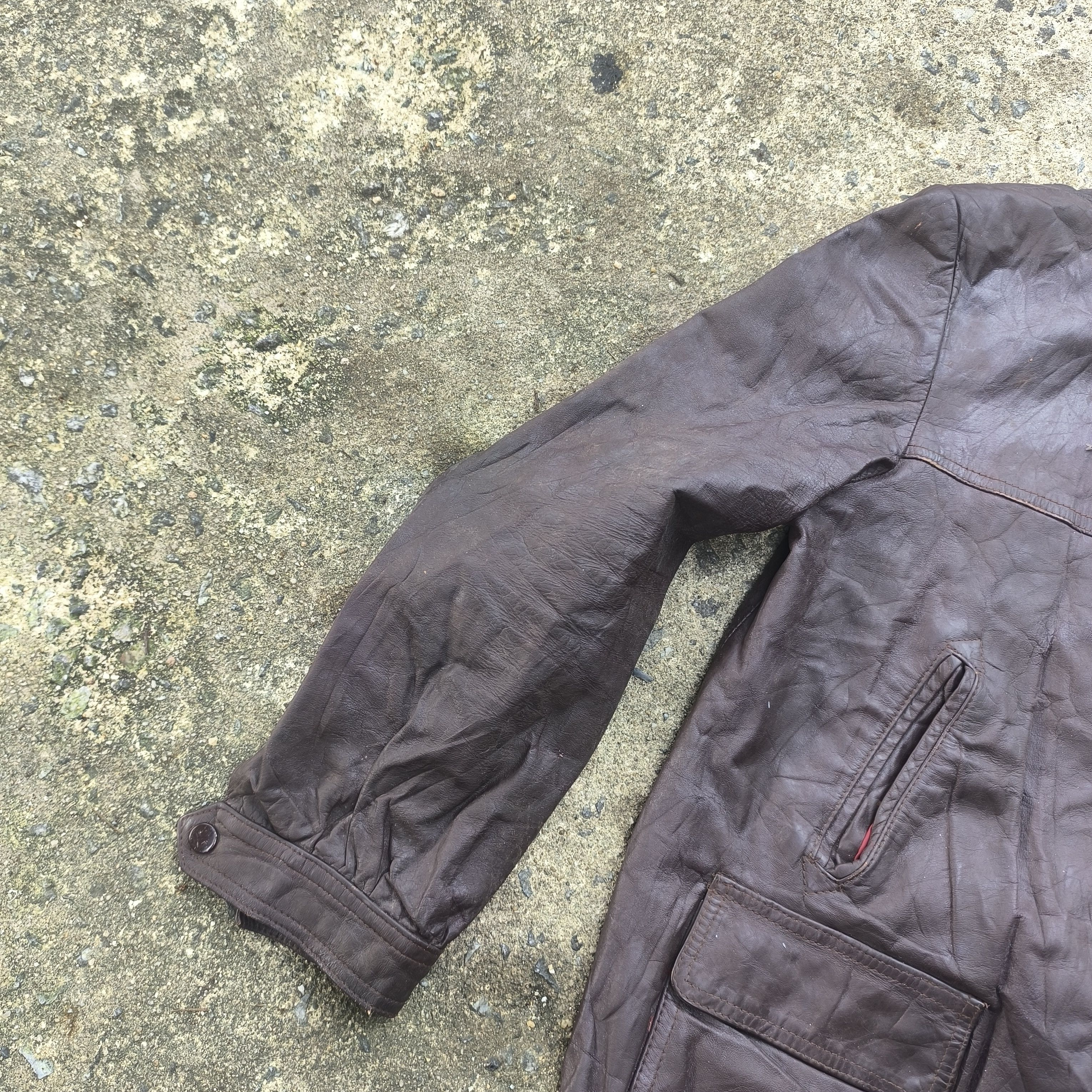 Vintage 80s vintage leather jacket biker dark brown Size M / US 6-8 / IT 42-44 - 4 Thumbnail