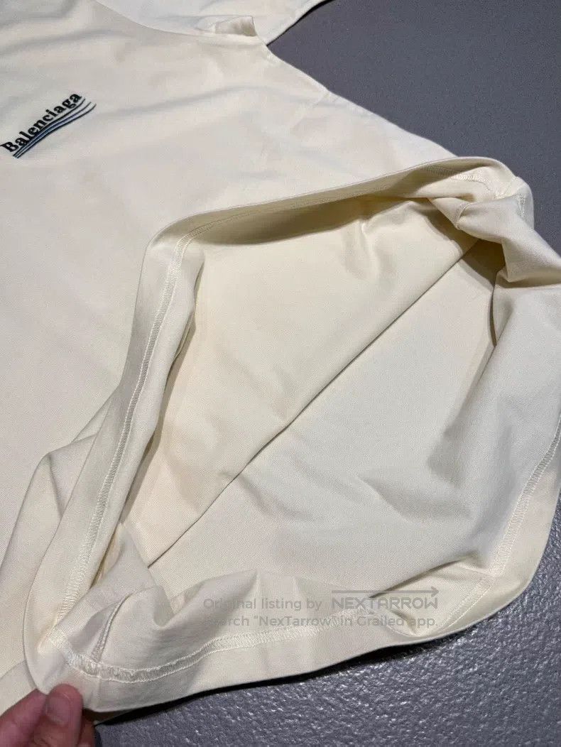 Balenciaga Balenciaga Embroidered Cola Logo Off-White Round Neck Shor Size US S / EU 44-46 / 1 - 6 Thumbnail