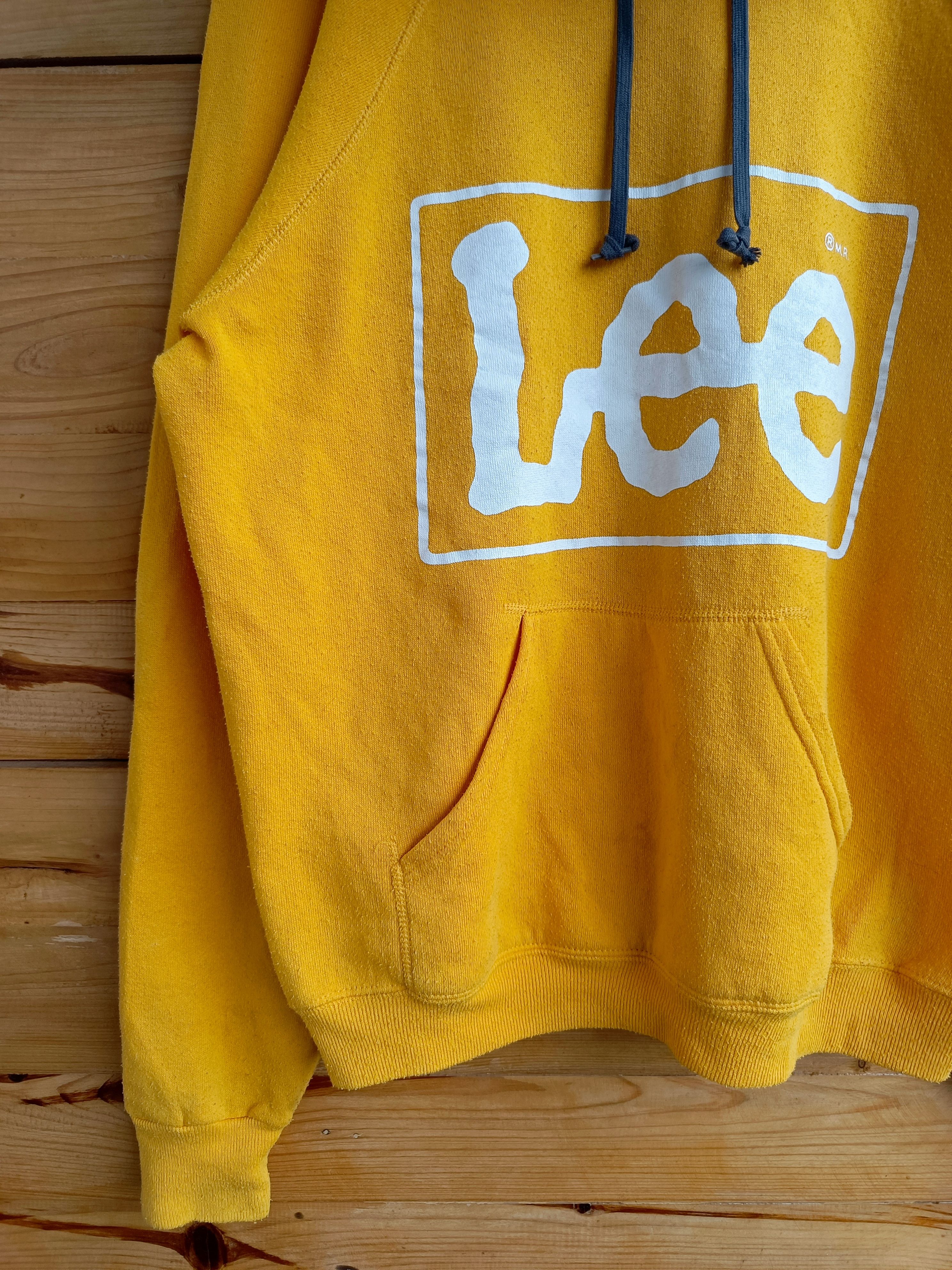 Vintage 90's Lee 50:50 Yellow Fur Hoodie Size US L / EU 52-54 / 3 - 5 Thumbnail