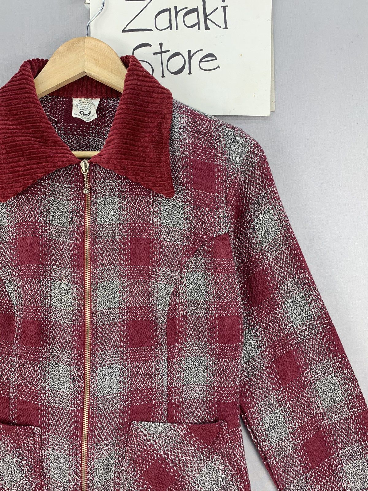 Aran Isles Knitwear Vintage Finch Australia Corduroy Collar Zipper Jacket Size XXS / US 00 / IT 34 - 5 Thumbnail