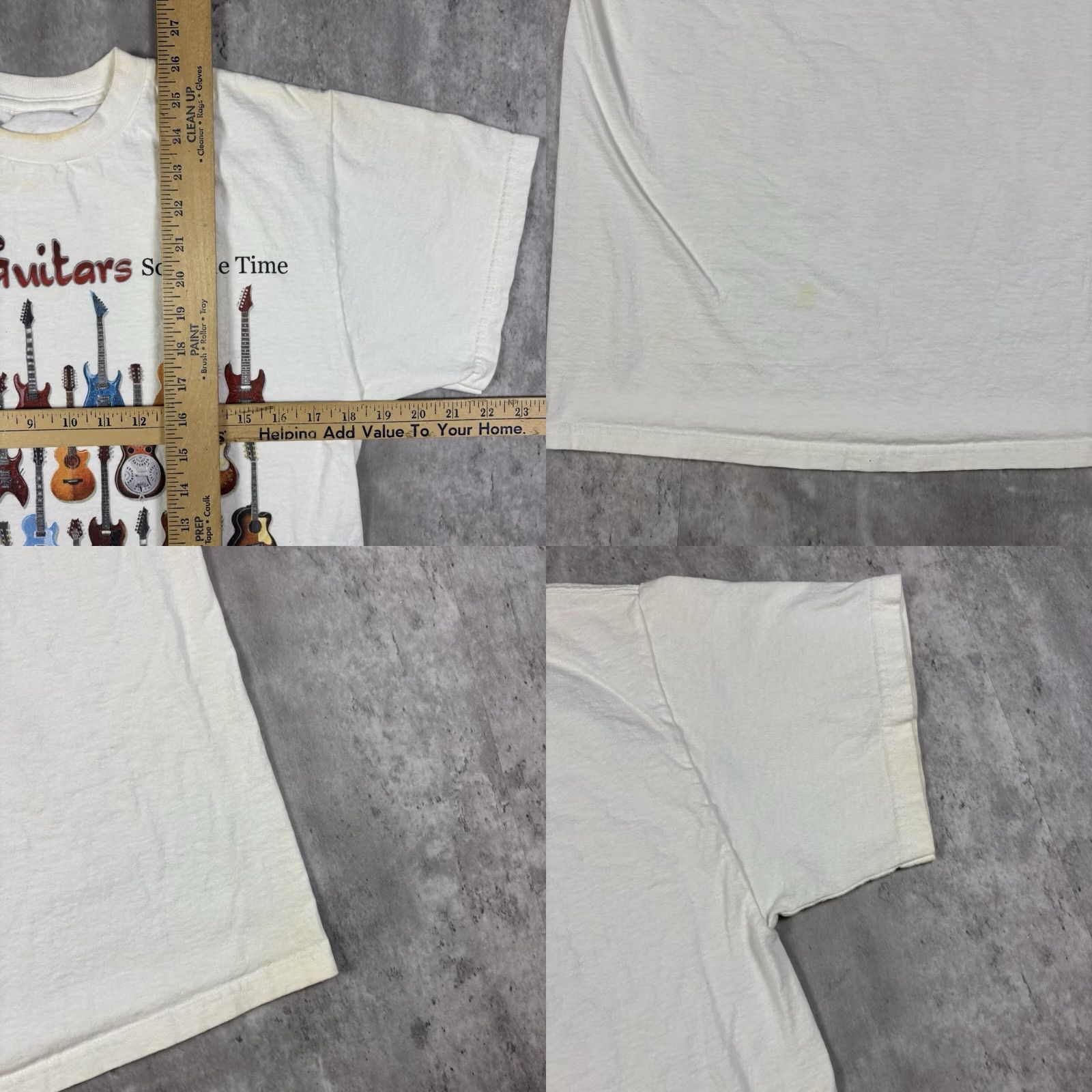 Vintage VINTAGE 90s So Many Quitars So Little Time Funny Quote T Shirt Mens S White Short Sleeve Cotton Graphic Print Size US S / EU 44-46 / 1 - 8 Thumbnail