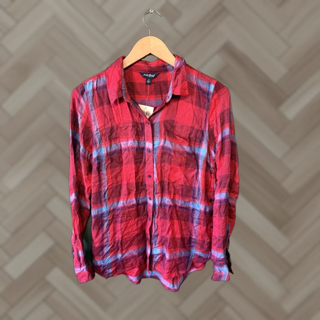 Lucky Brand Lucky Brand Womens Red Plaid Button-Up Shirt Long Sleeve Size S NWT Size S / US 4 / IT 40 - 1 Thumbnail