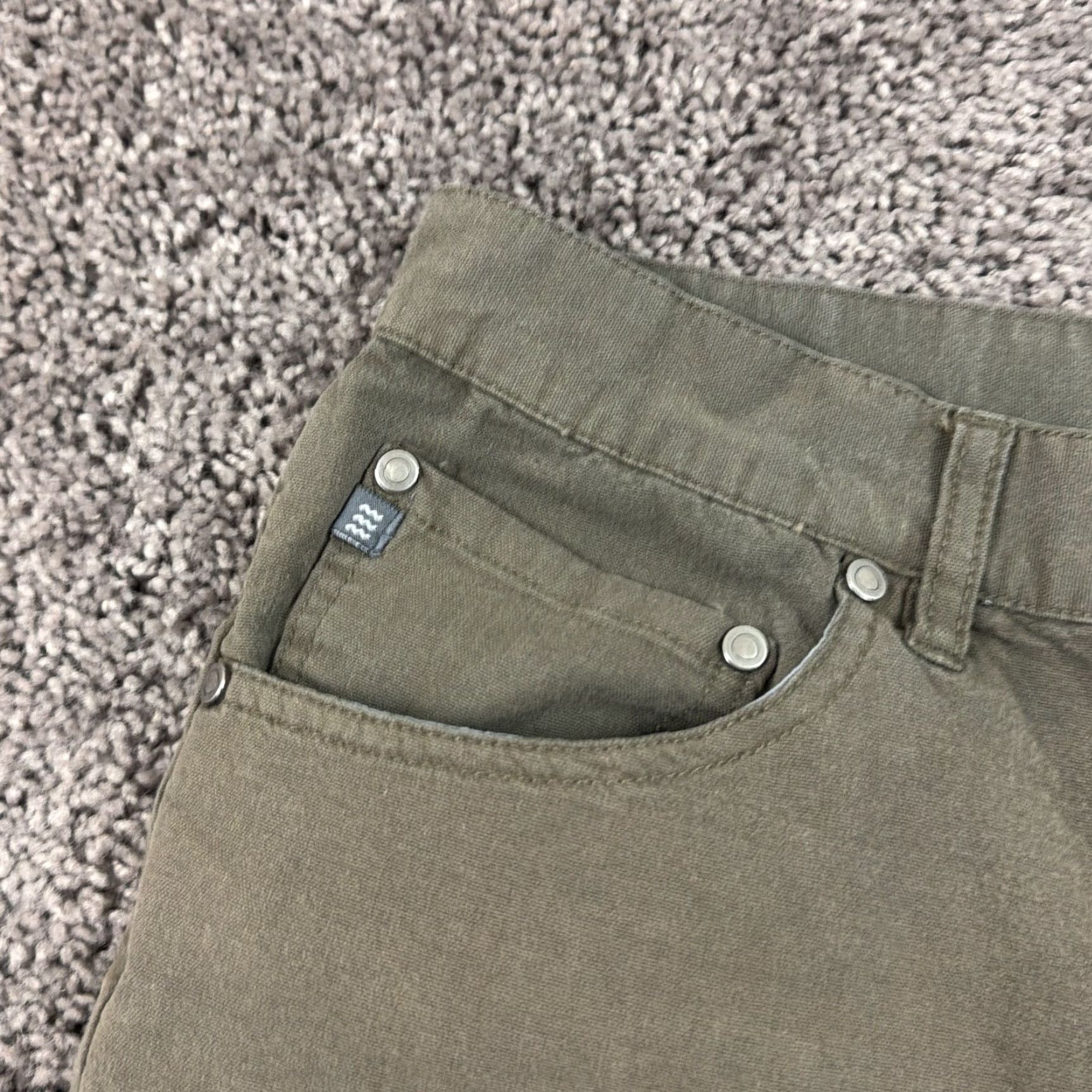 Vintage Free Fly Pants Men 31 Green Chino Cotton Spandex Stretch Mid Rise Straight Size US 31 - 4 Thumbnail