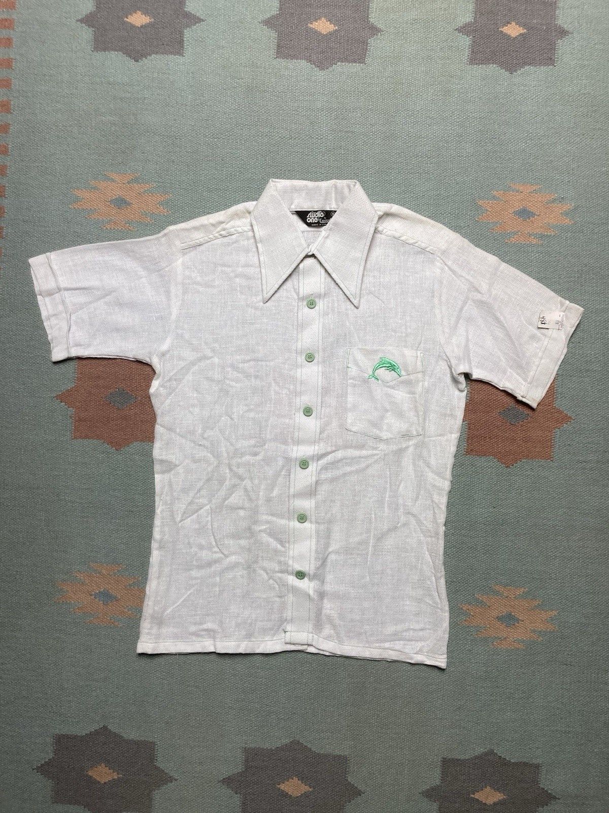 Vintage NEW VTG 70s polo shirt campus mesh sheer DEADSTOCK small Size US S / EU 44-46 / 1 - 1 Thumbnail