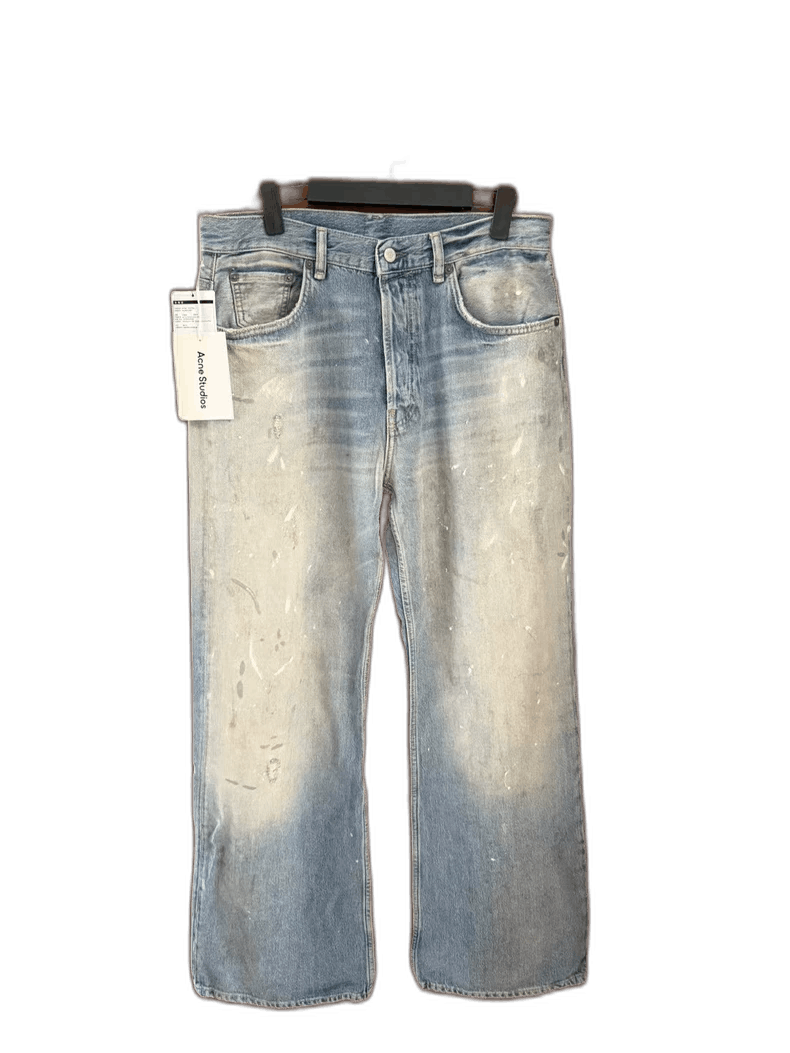 Acne Studios Acne Studios Painted Wide-Leg Denim Jeans Size US 32 / EU 48 - 1 Thumbnail