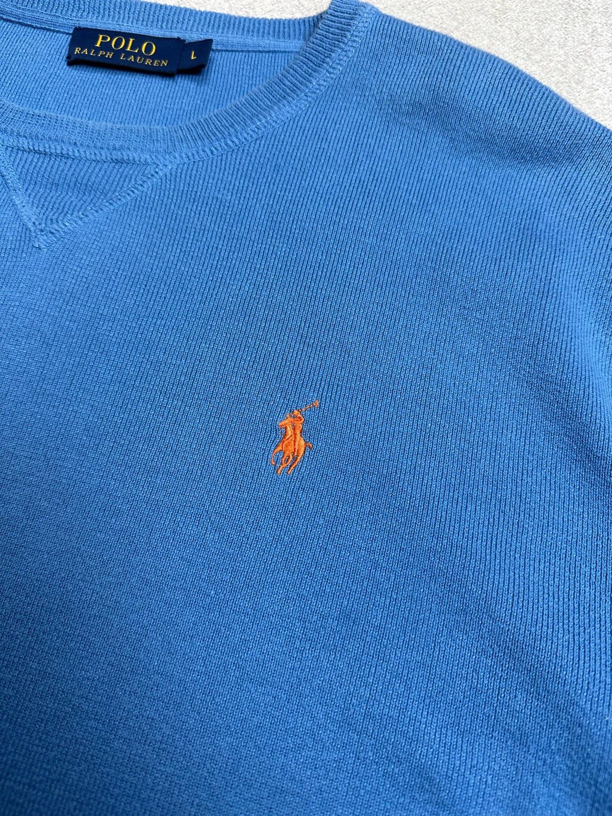 Polo Ralph Lauren Vintage Polo Ralph Lauren RRL Blue Mens Knit Sweater Rare L Size US L / EU 52-54 / 3 - 4 Thumbnail