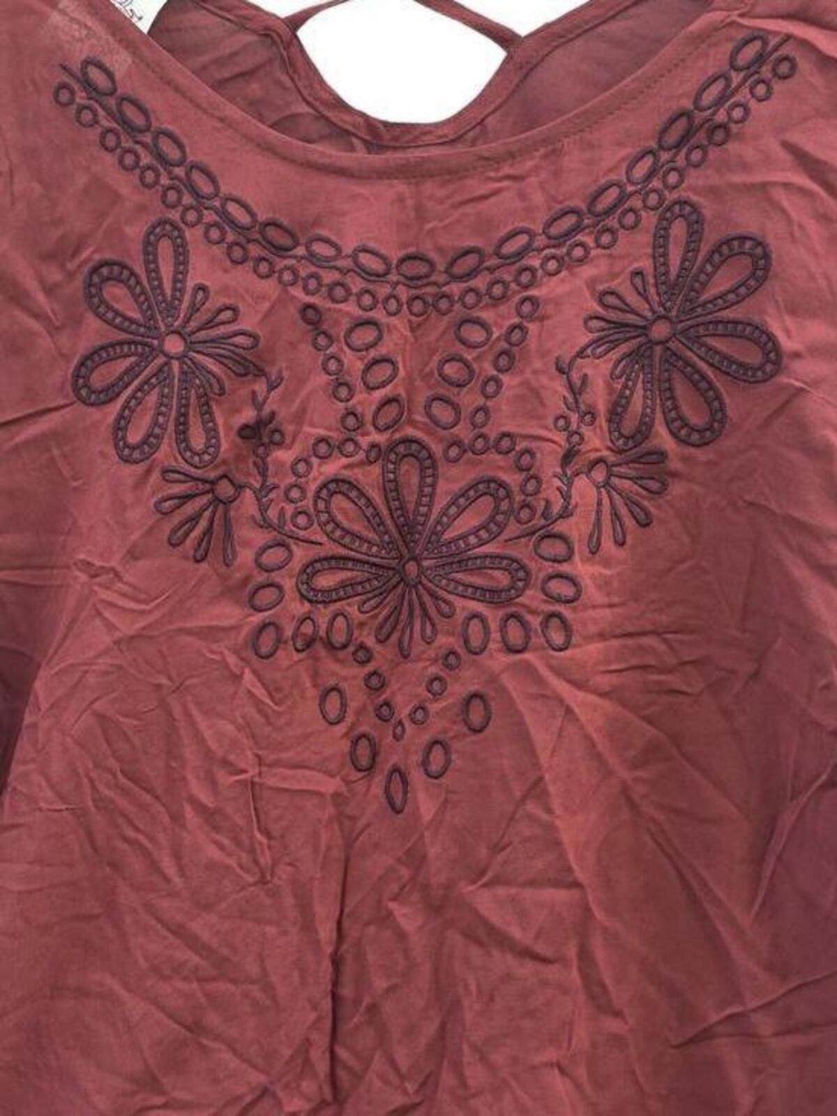 Faded Glory Faded Glory Rusty Nail Brown Embroidered Top Juniors XXL 20 Size XXL / US 16-18 / IT 52-54 - 4 Thumbnail