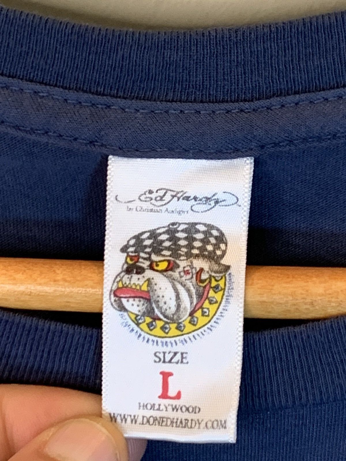 Christian Audigier × Ed Hardy × Vintage *RARE* Vintage Ed Hardy Rhinestoned Royal Bulldog T-Shirt L Size US L / EU 52-54 / 3 - 8 Thumbnail